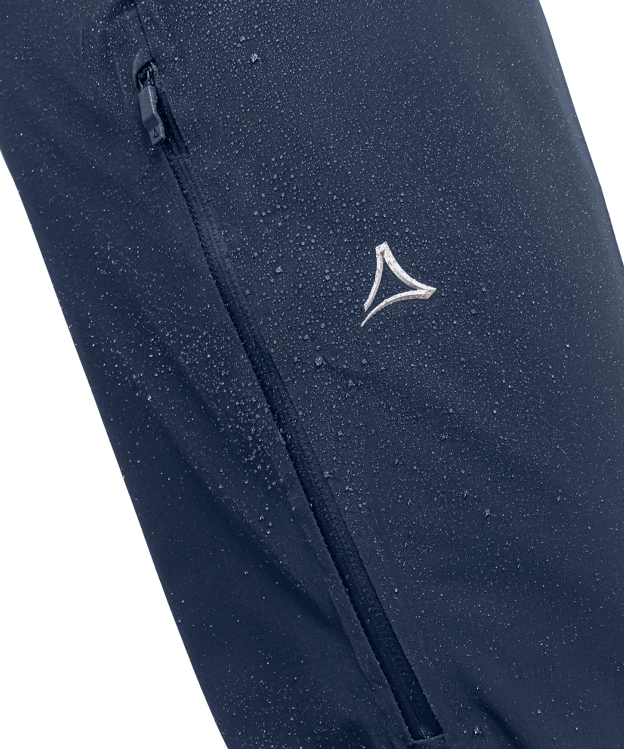 Men’s trevalli ski pants navy blazer with dark navy waterproof fabric and silver triangular