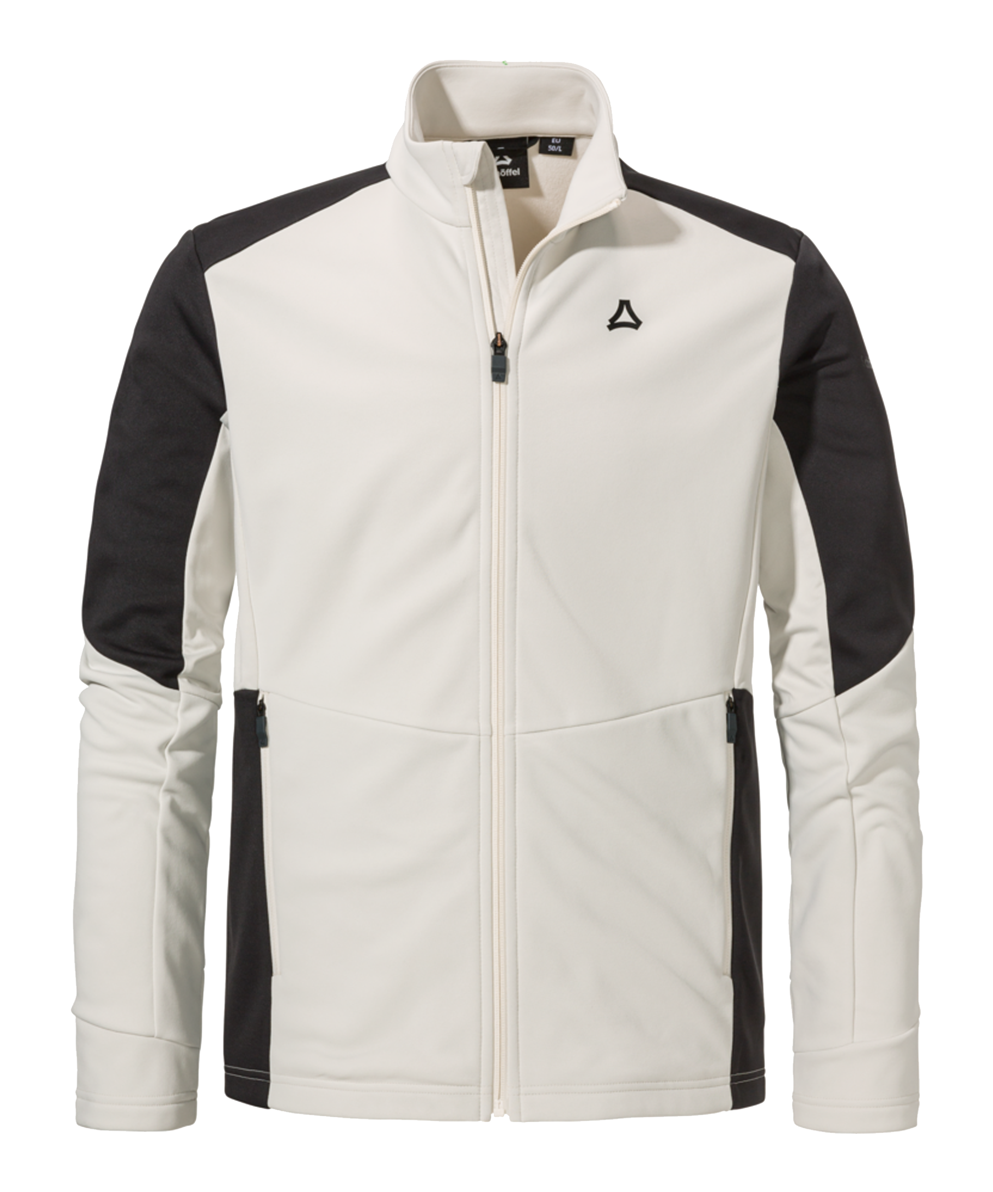Men’s pontre fleece jacket nordic in cream with black panels full zipper and subtle chest logo