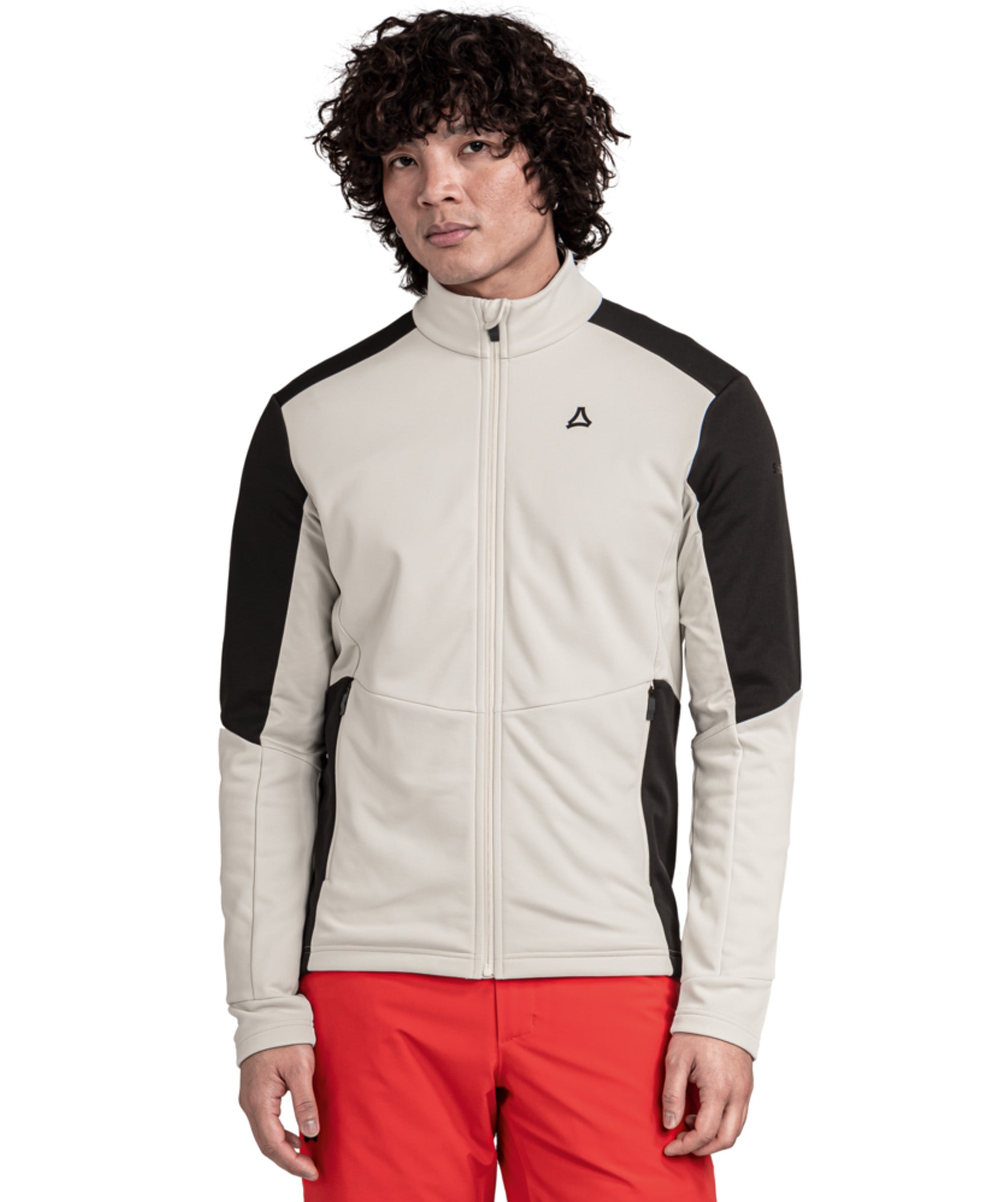 Men’s pontre fleece jacket nordic by reebok in beige and black with contrasting panels