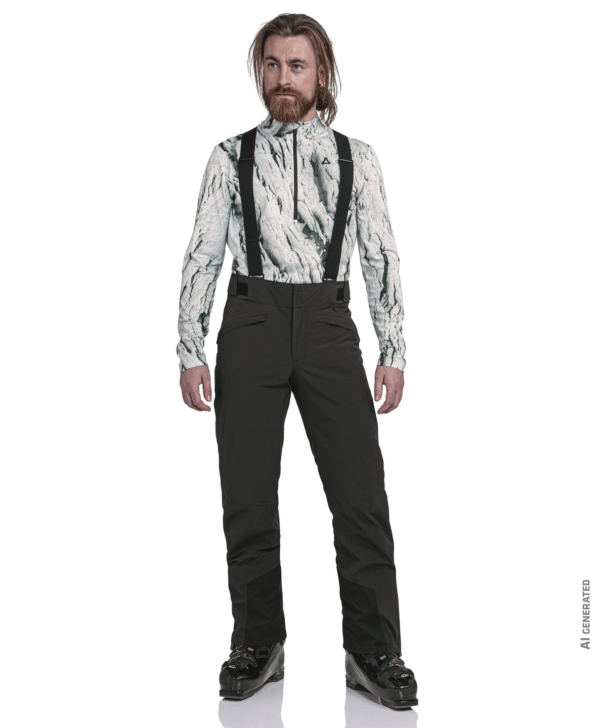 Men’s mountet pants black ski pants with sleek durable design and reinforced stitching for slope