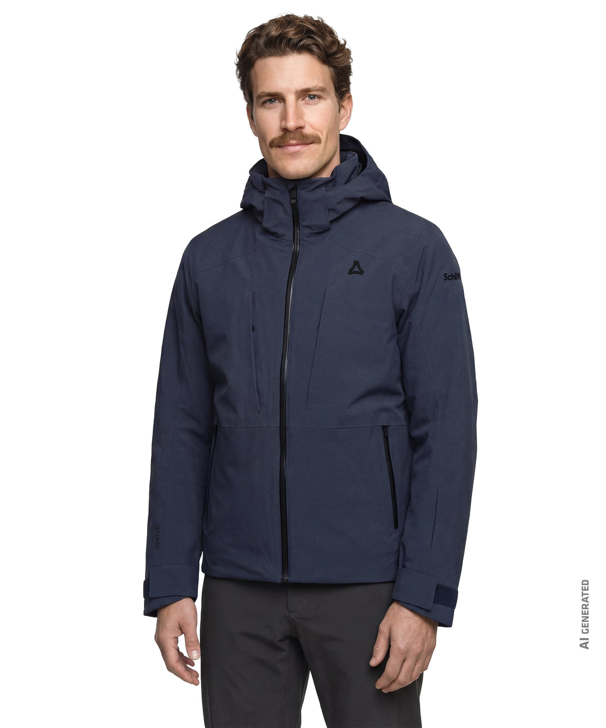 Men’s pontre jacket navy blazer dark navy water-resistant hiking jacket with hood and zippered