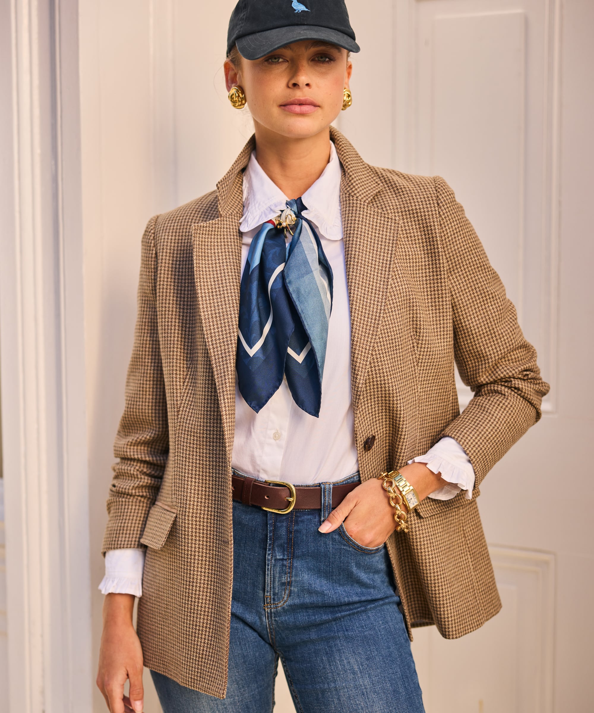 Isla Tweed Blazer - Houndstooth Tweed