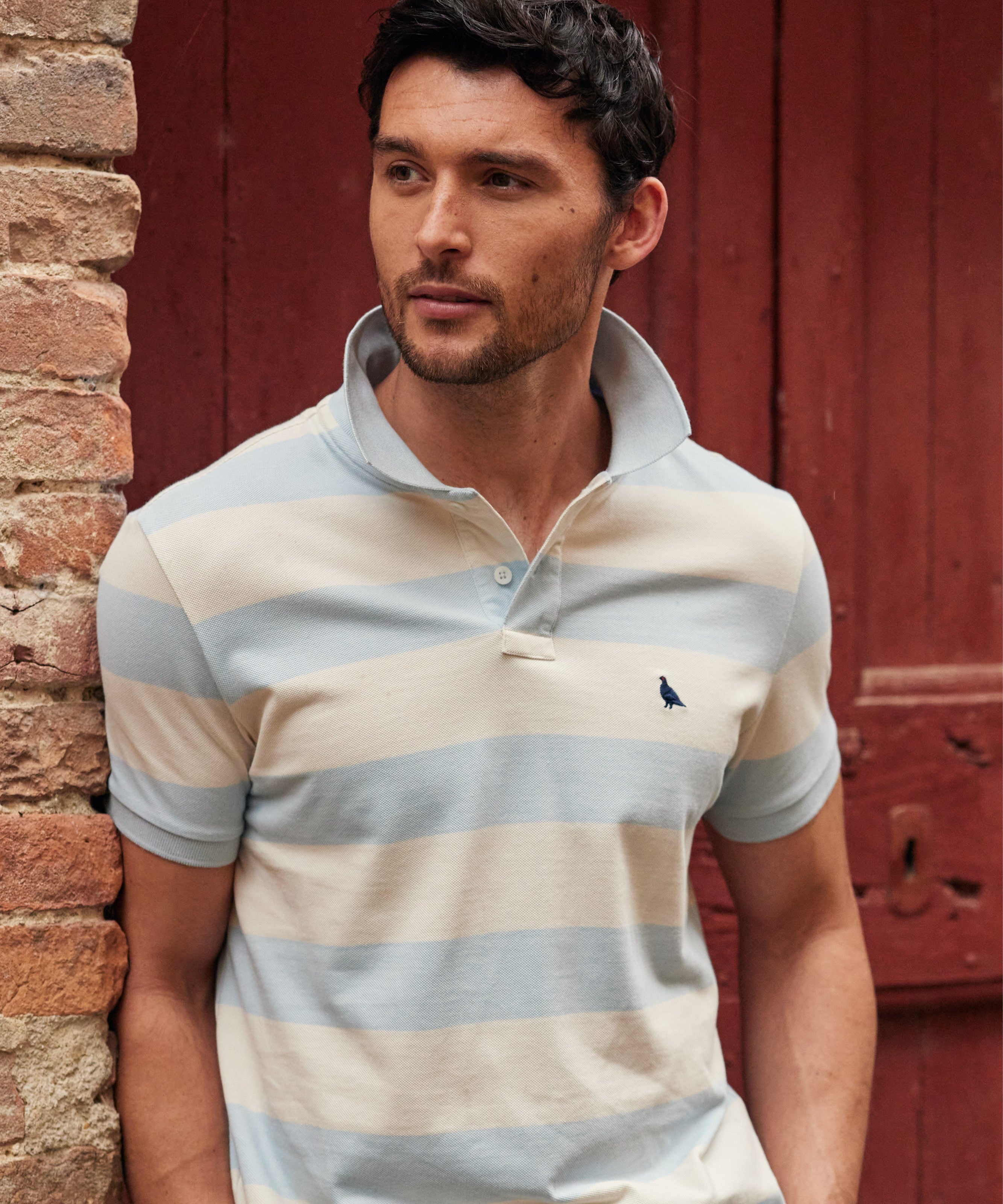 St Ives Heritage Polo Shirt - Pale Blue Stripe