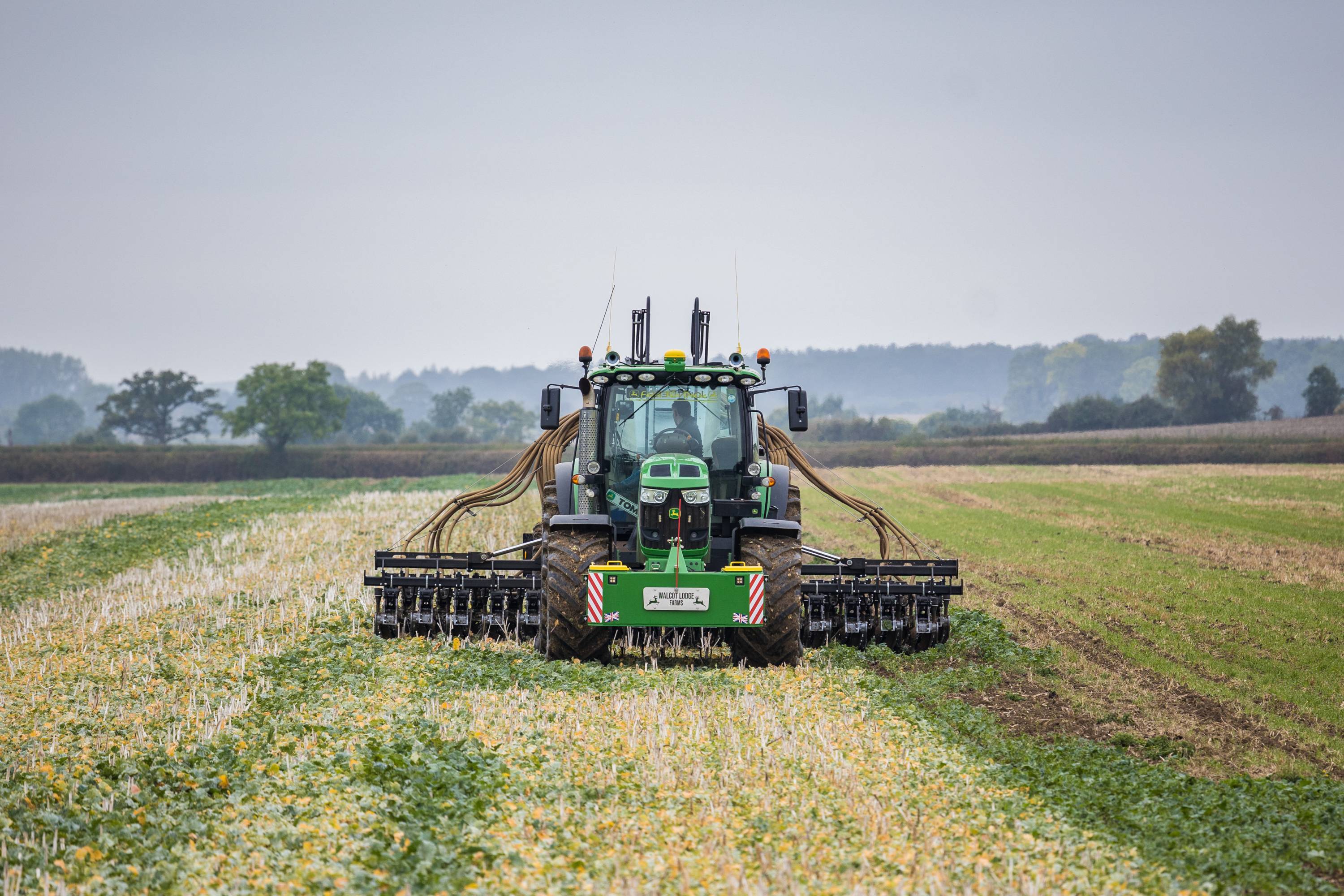 A tractor in a field