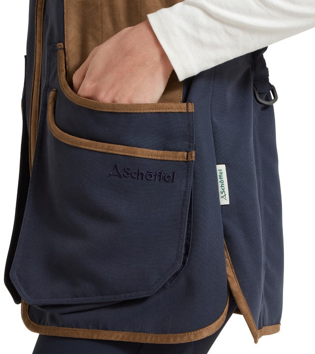 Detail of Schöffel Women's Edenham Clay Shooting Vest in navy