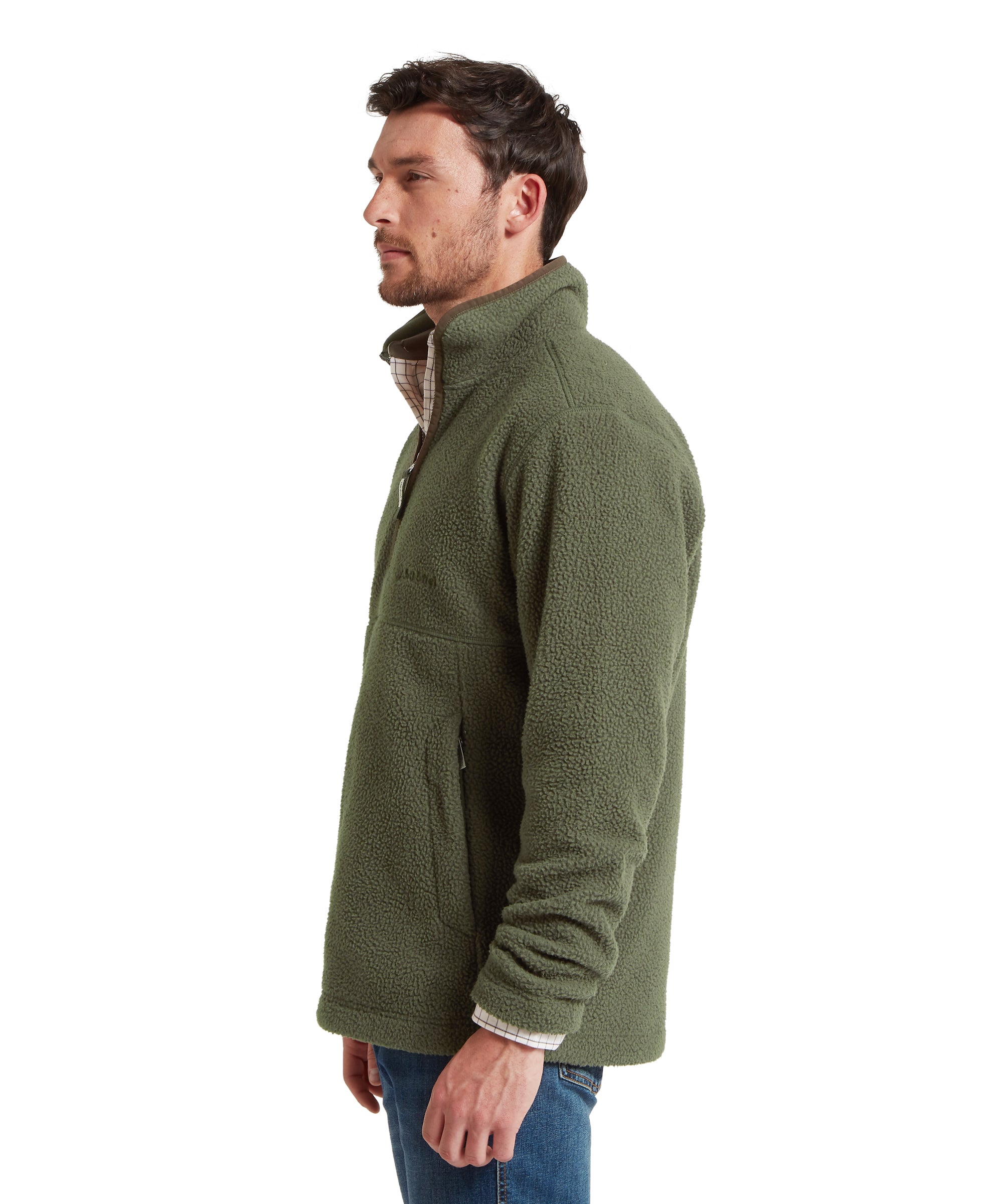 Berkeley Retro Quarter Zip Fleece - Woodland