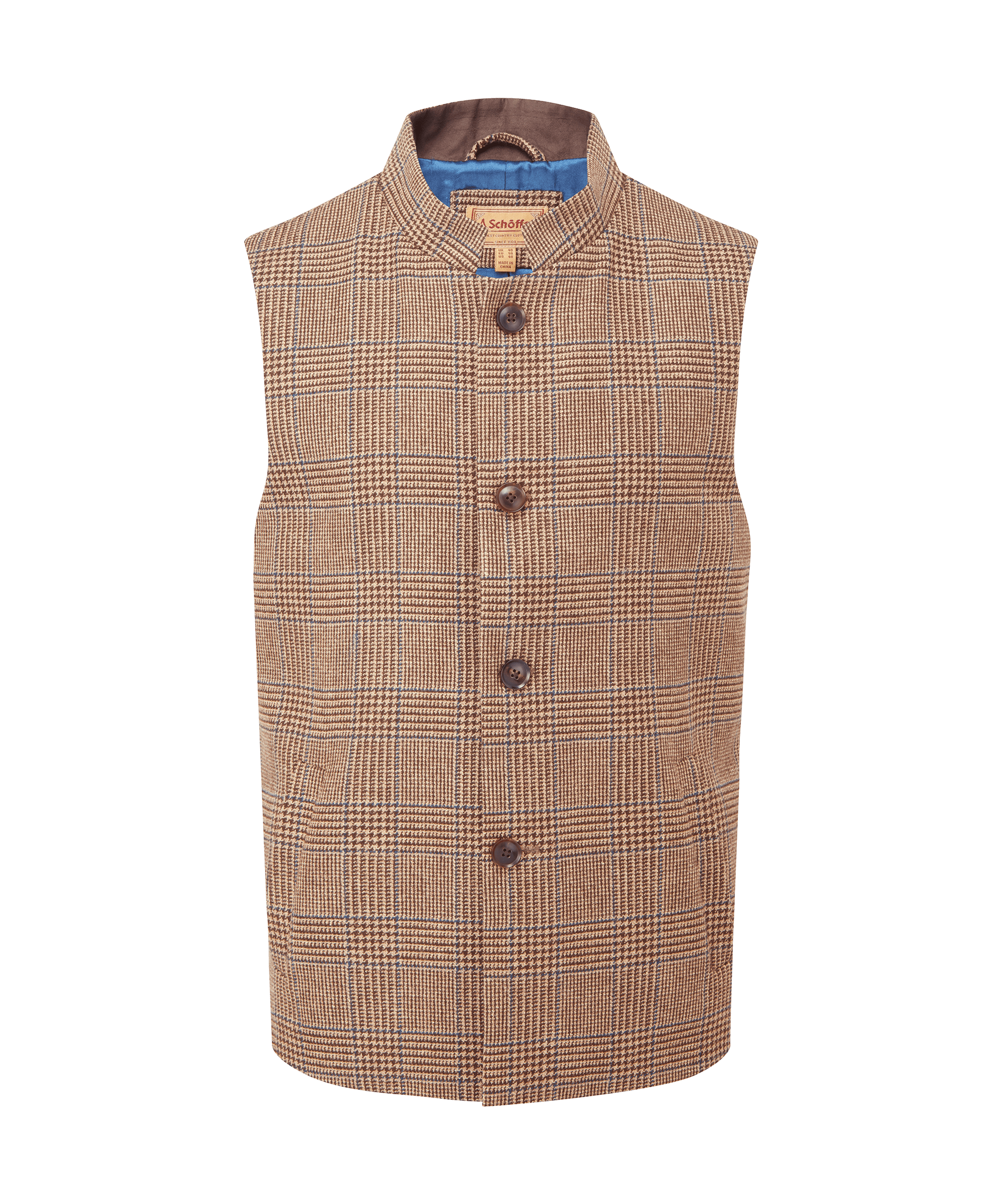 schoffel nehru tweed waistcoat