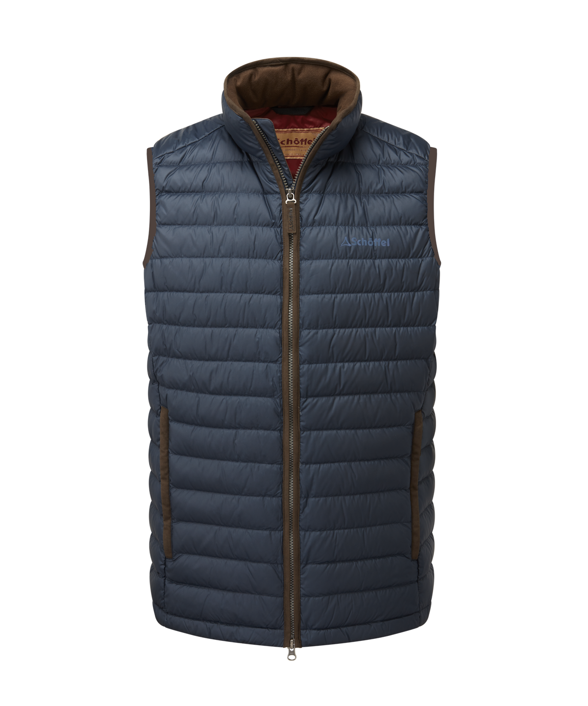 Schöffel Bowden Down Gilet for men in Blue, cutout image, contrasting inner lining