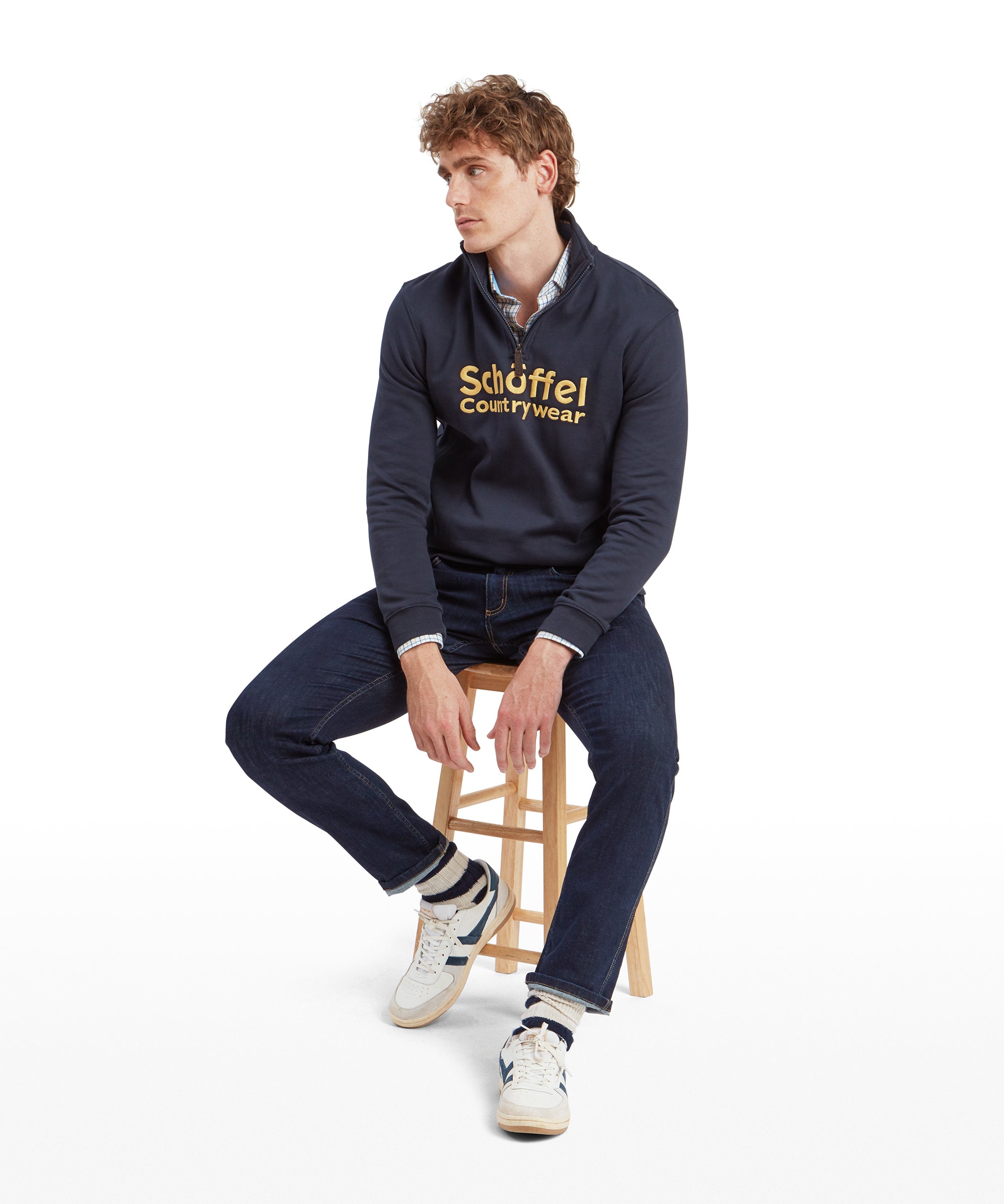 Bude Quarter Zip Sweatshirt - Navy