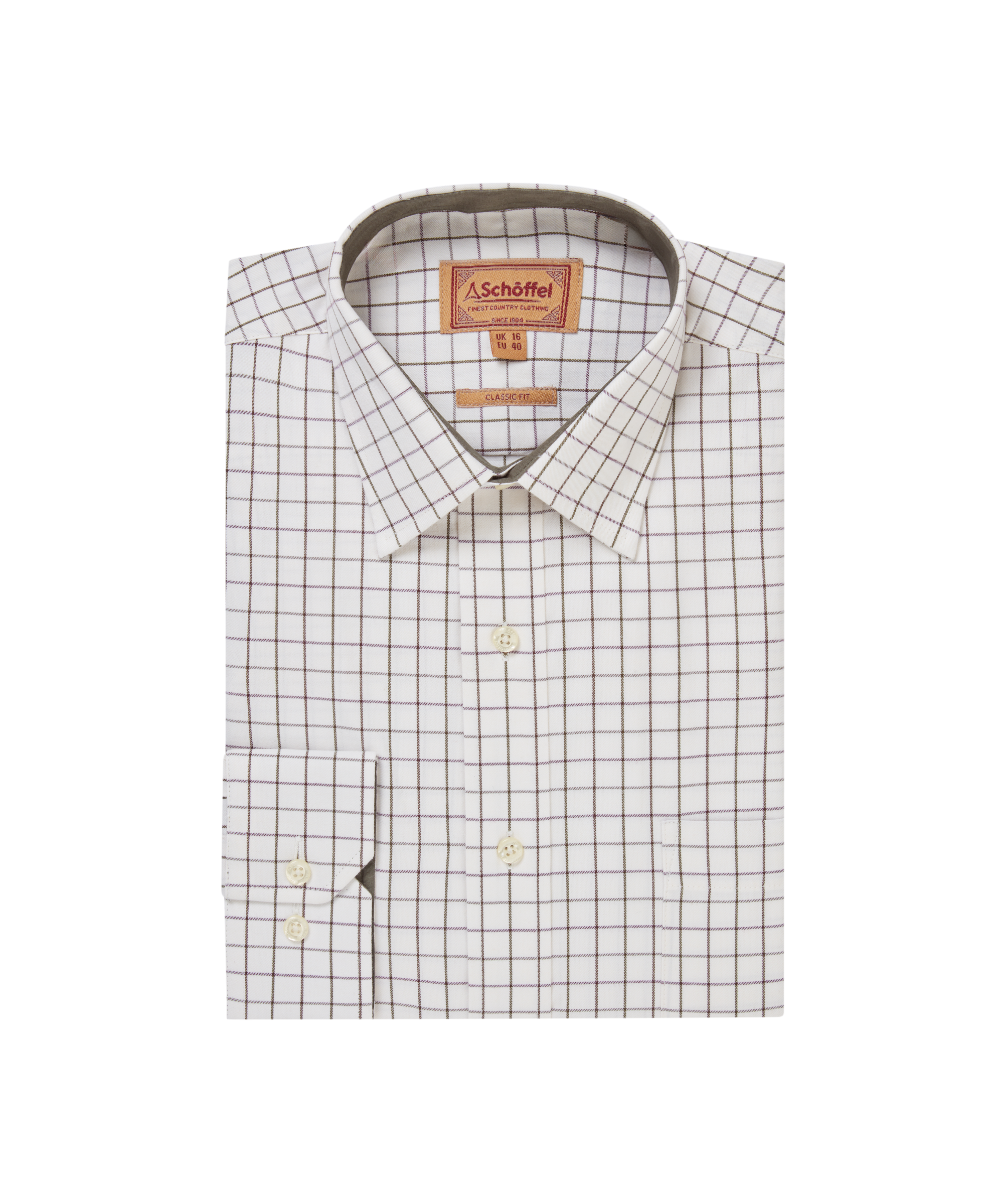 Burnham Tattersall Classic Shirt - Dark Olive Tattersall