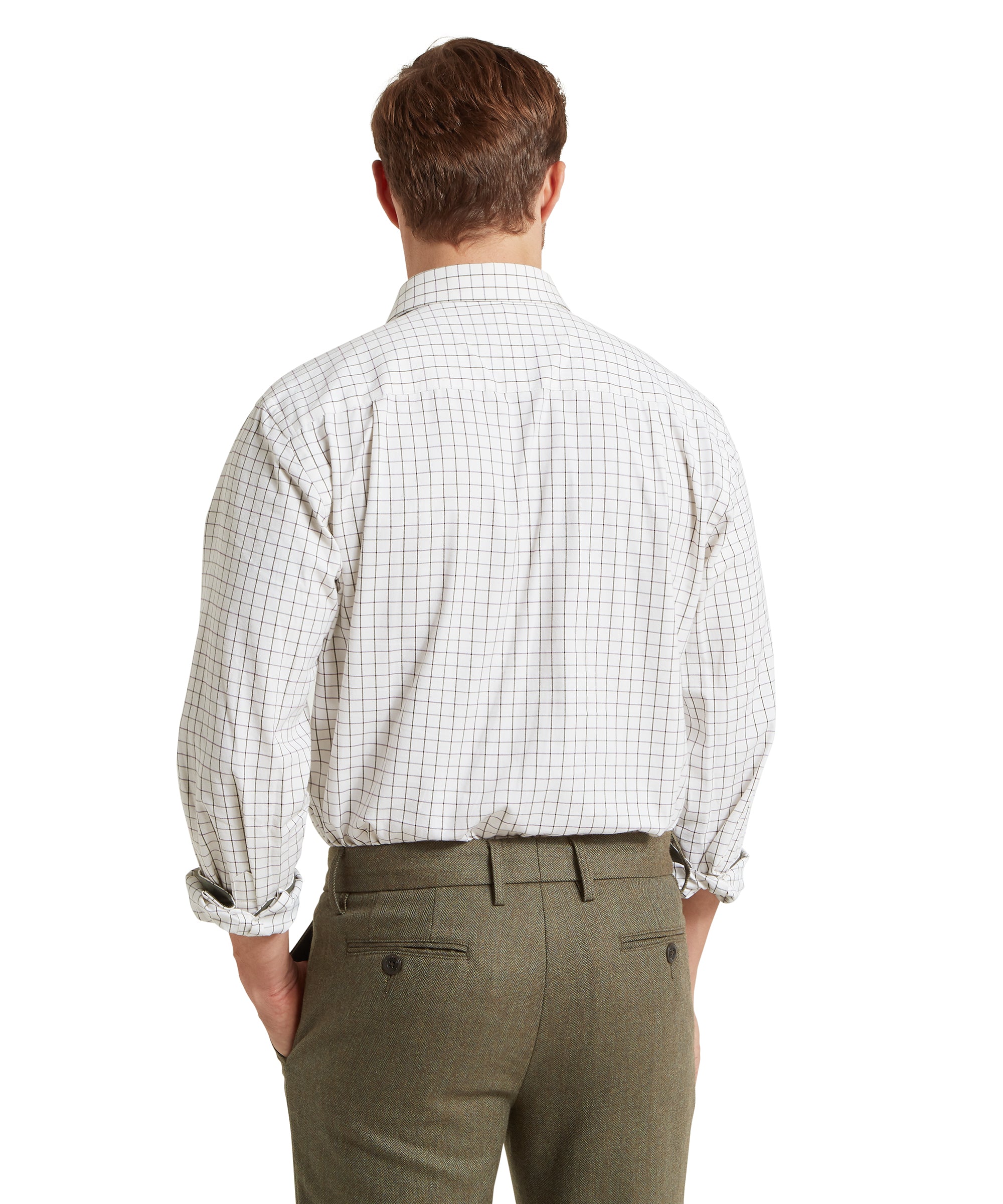 Burnham Tattersall Classic Shirt - Dark Olive Tattersall