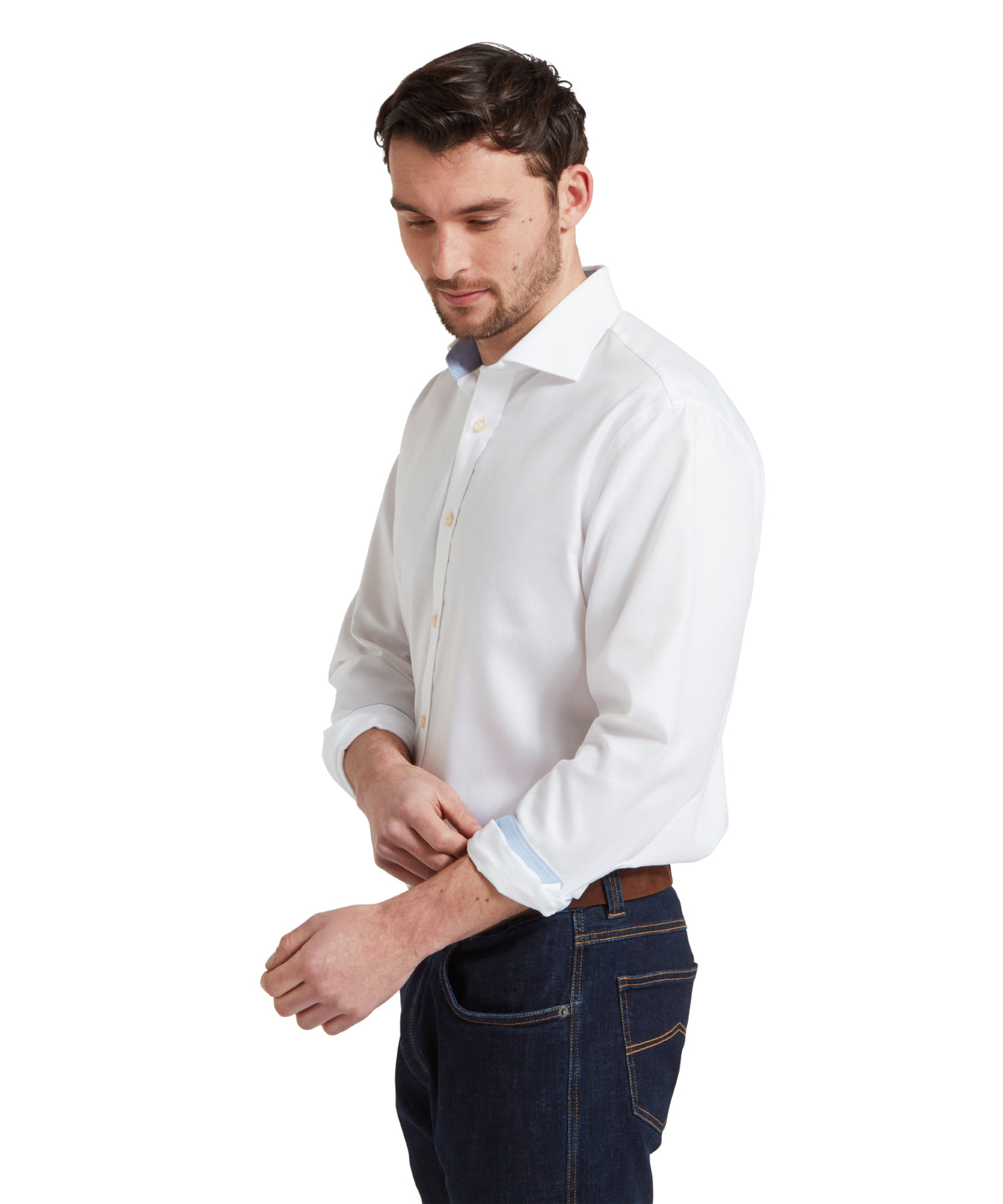 Greenwich Tailored Shirt for men in White, from Schöffel, light blue inner collar lining