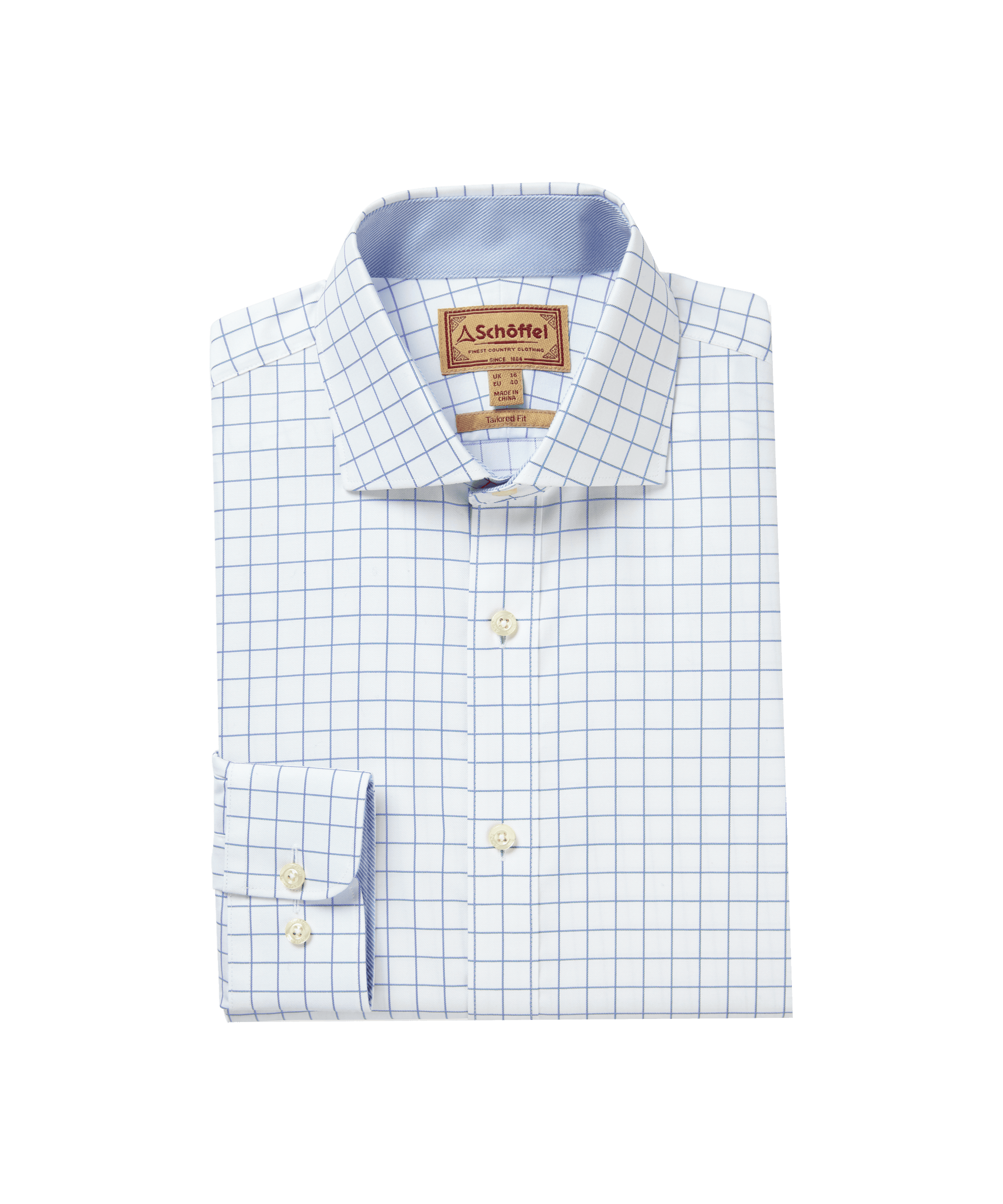 Schoffel Greenwich Tailored Shirt for Men in Blue Check