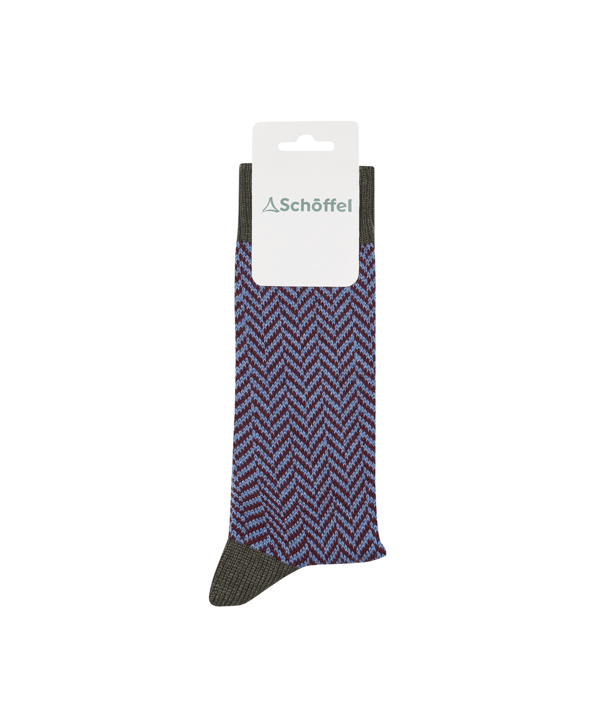 Schöffel Halkirk Sock for men in Green, cutout image, gray herringbone pattern