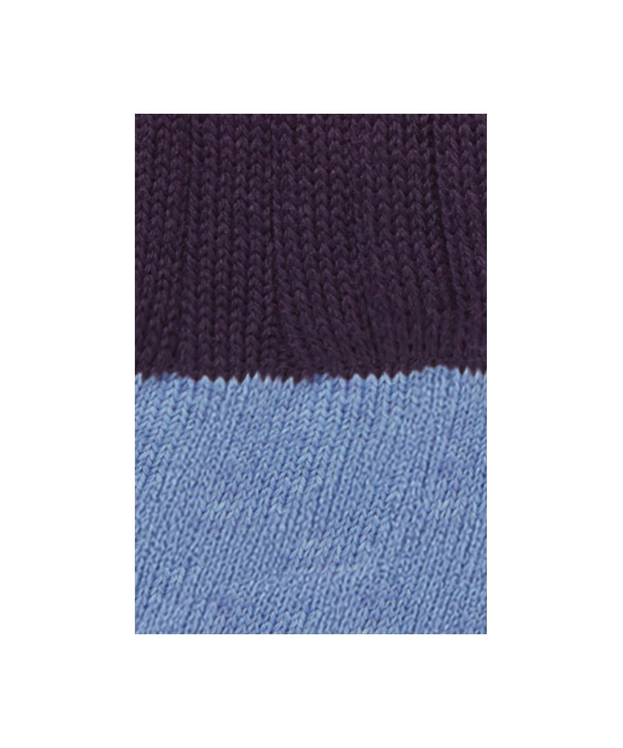 Schöffel Men's Hilton Socks in Navy with contrast pale blue colour-block rib knit close-up detail