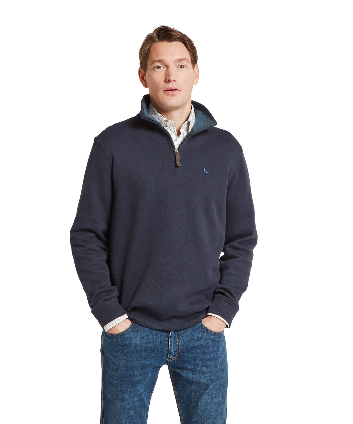 Schöffel Kingsand 1/4 Zip Jumper for men in Navy, comfortable fabric for casual wear