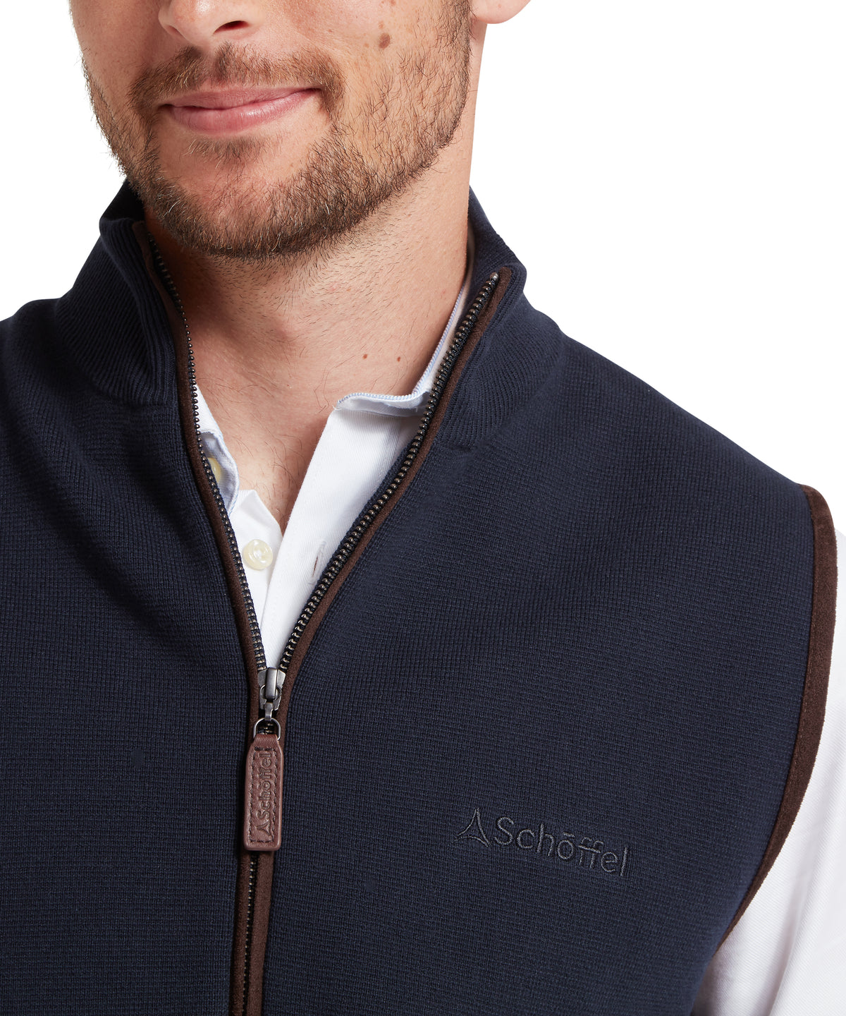 Schöffel Marlow Gilet for men in Navy, zipper pull for outdoor layering