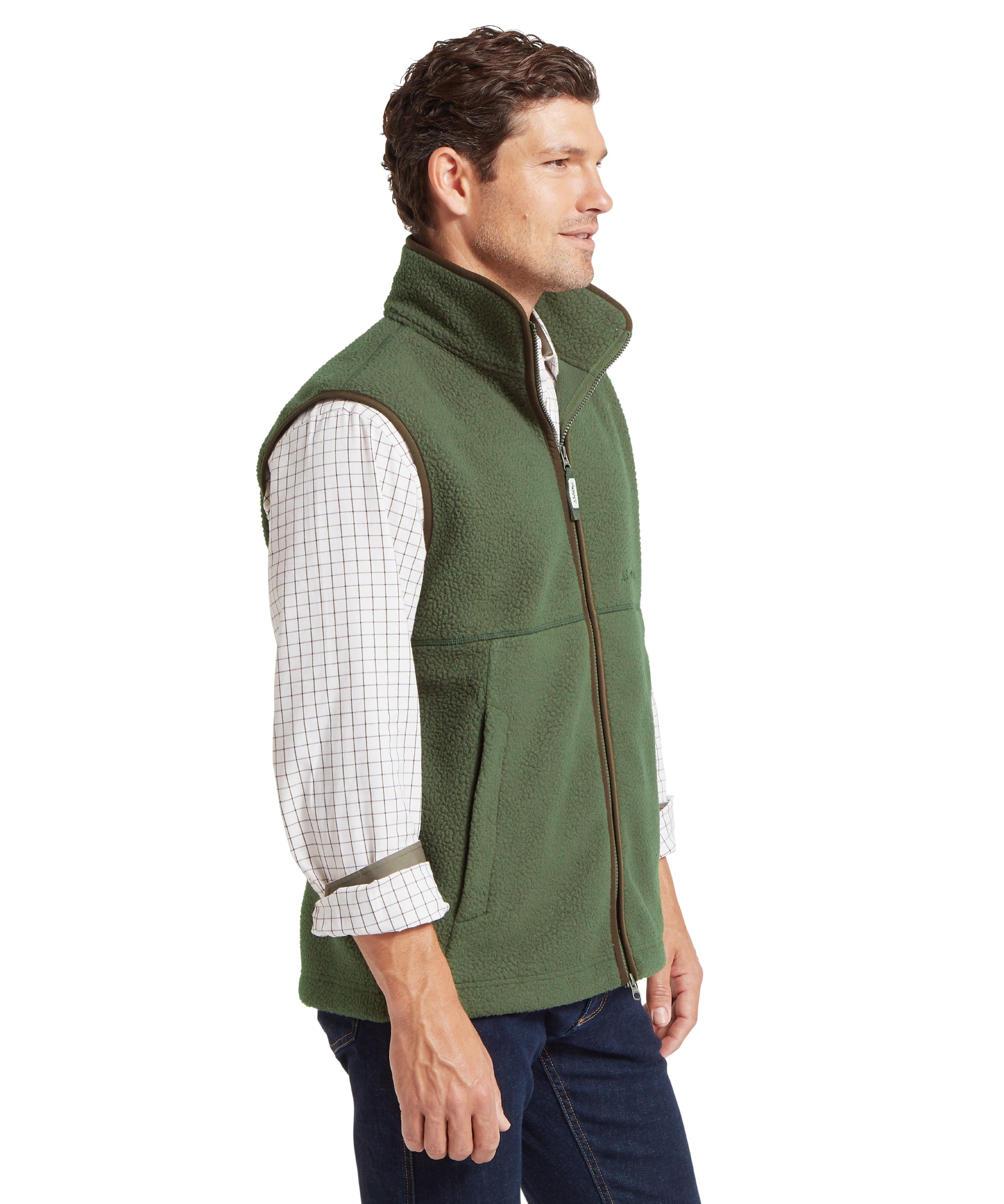 Oakham Retro Fleece Gilet - Woodland