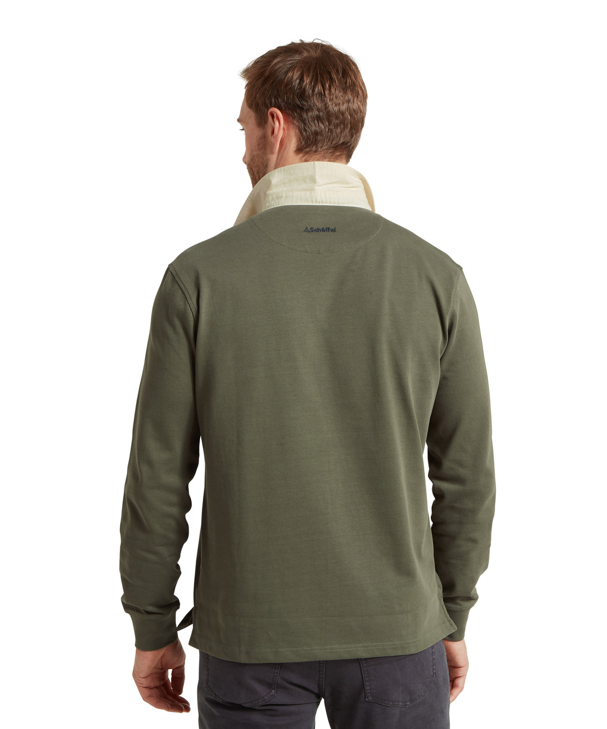 Schöffel Saunton Rugby Top for men in Green, subtle logo at neckline