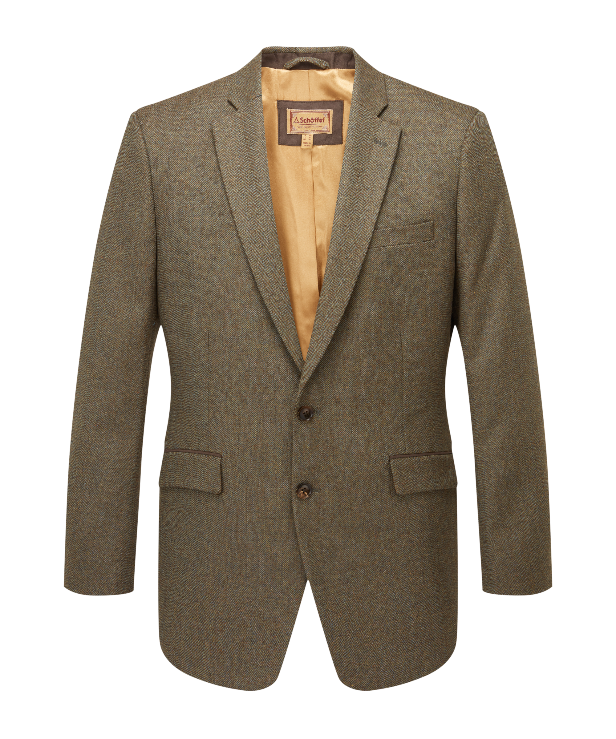 St Andrews Tweed Sports Jacket - Loden Green Herringbone Tweed