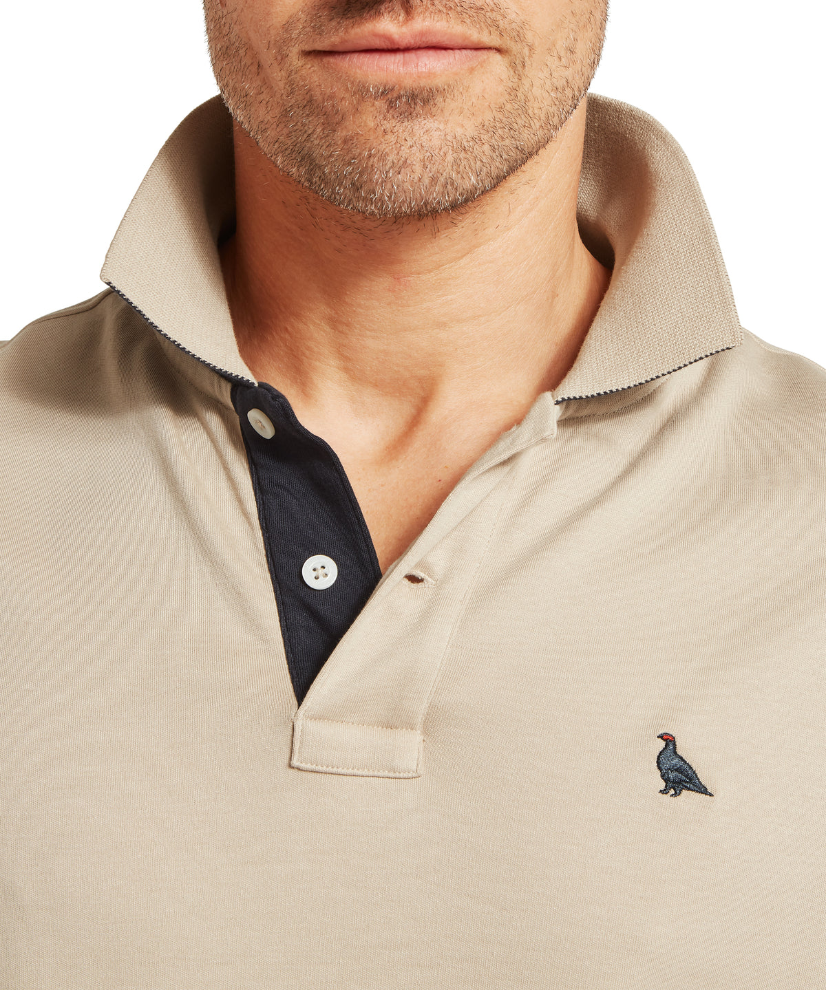 St Ives Jersey Polo Shirt for men in Beige, from Schöffel, embroidered bird logo