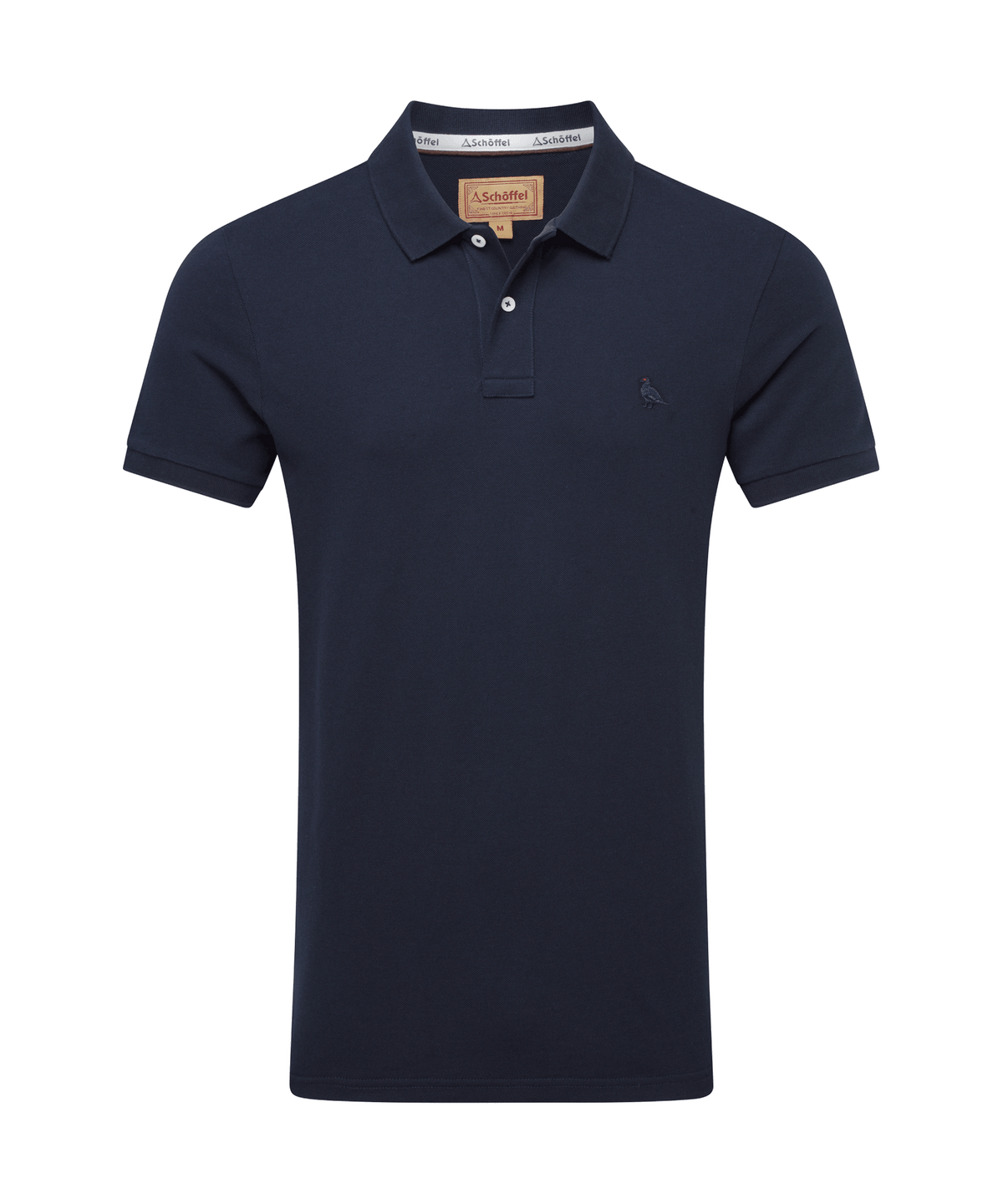 Schöffel St Ives Polo Shirt for men in Navy, cutout image, matching brand tag at collar