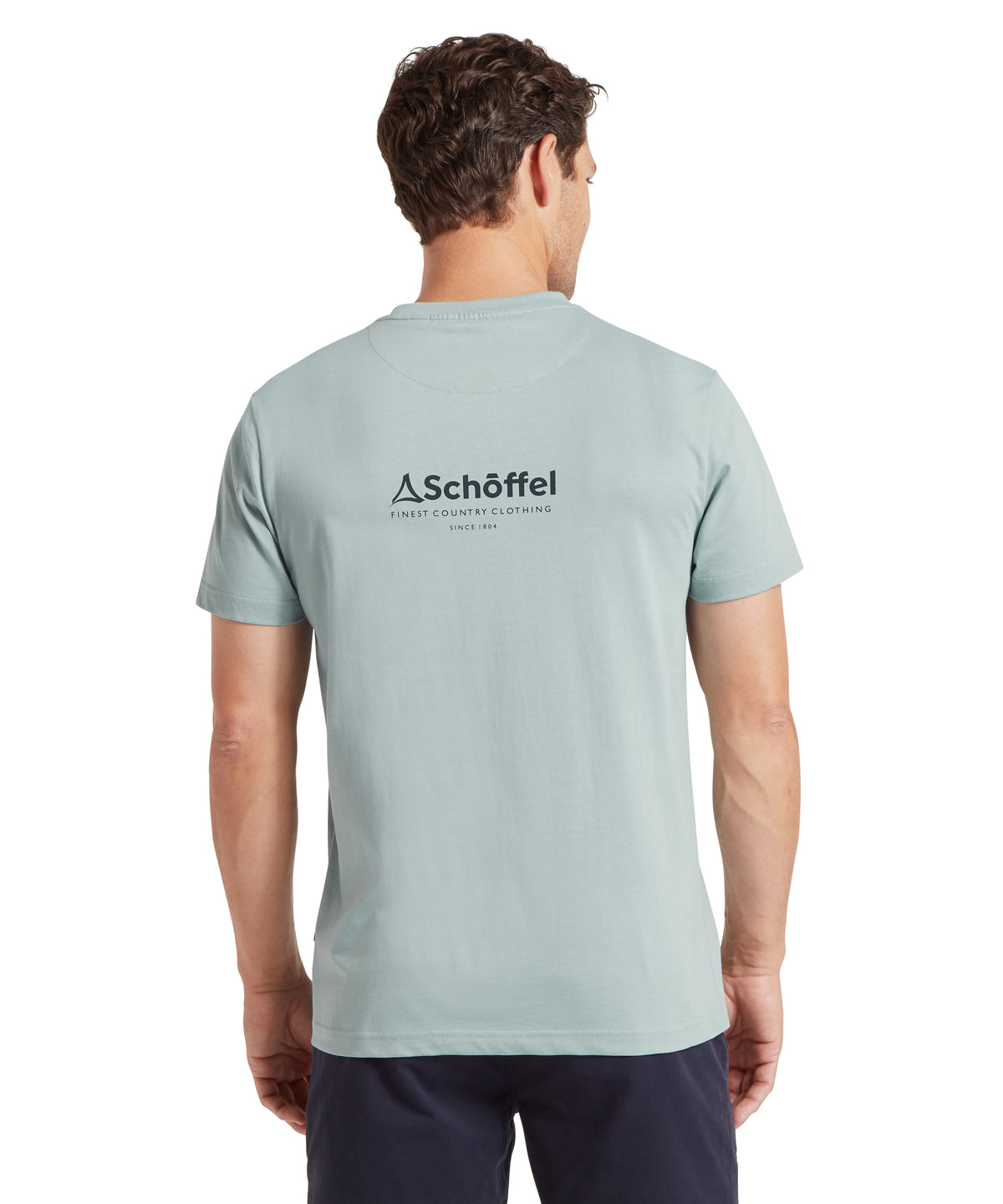 Schöffel Talland T Shirt for men in Blue, tagline printed on light blue fabric