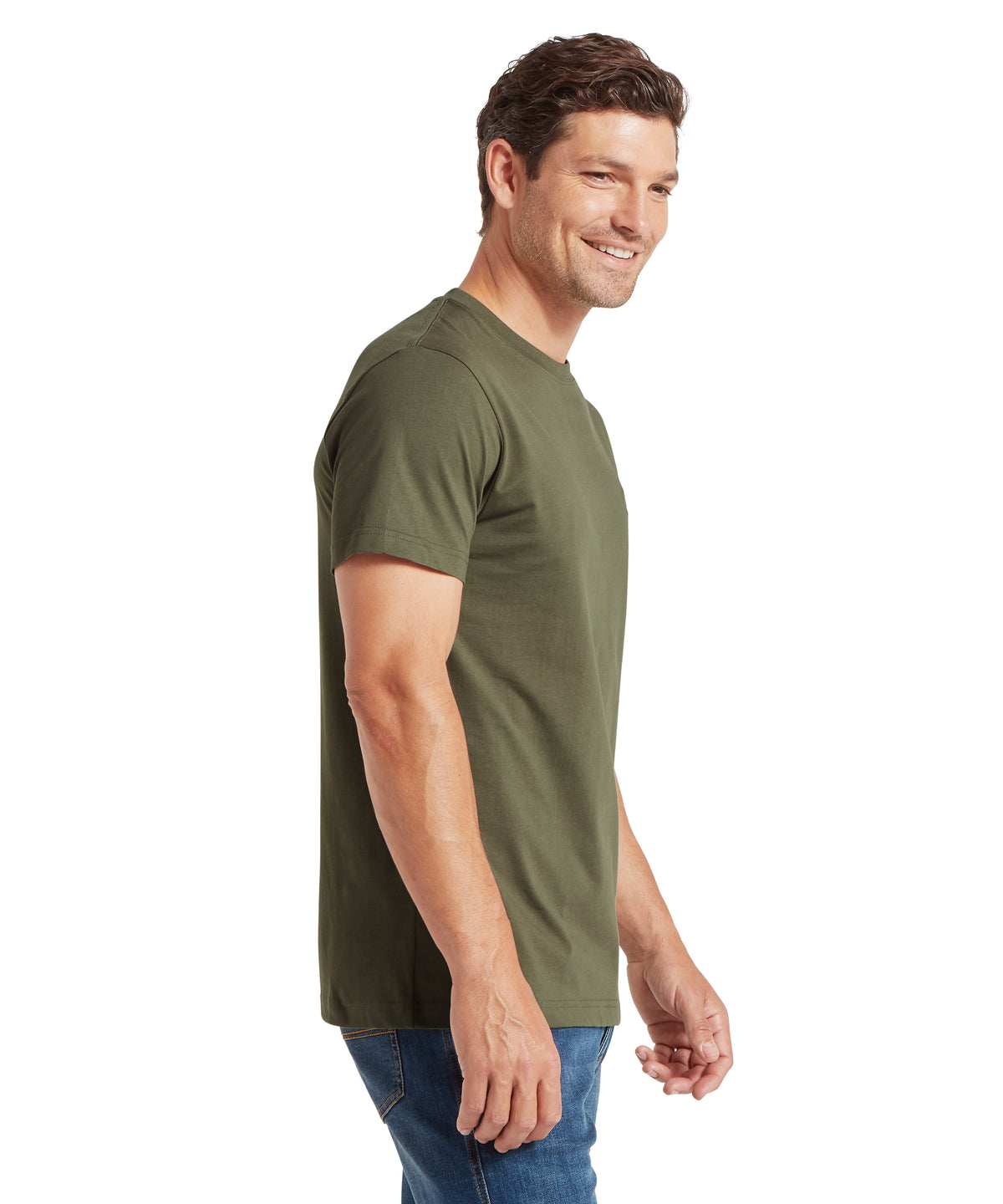 Trenance t-shirt in beetle green is a cotton short sleeve crew neck tee perfect for casual wear