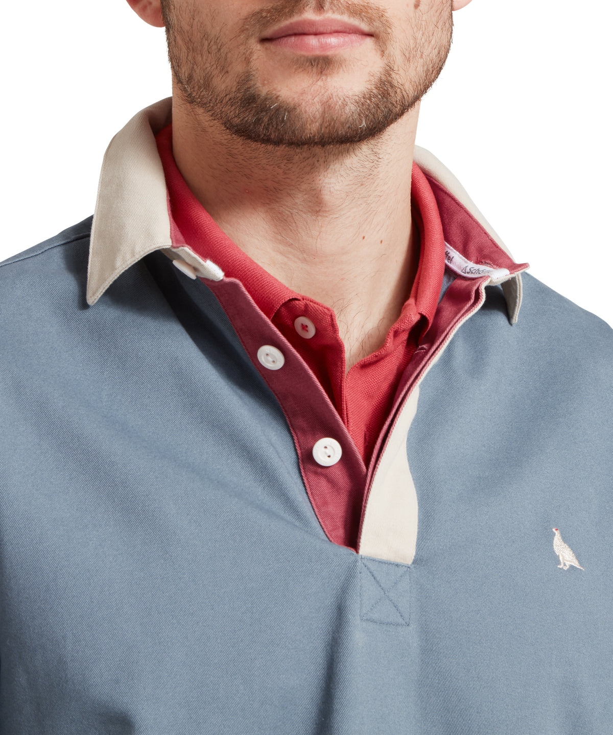 Truro Deck Shirt for men in Blue, from Schöffel, bird logo on chest
