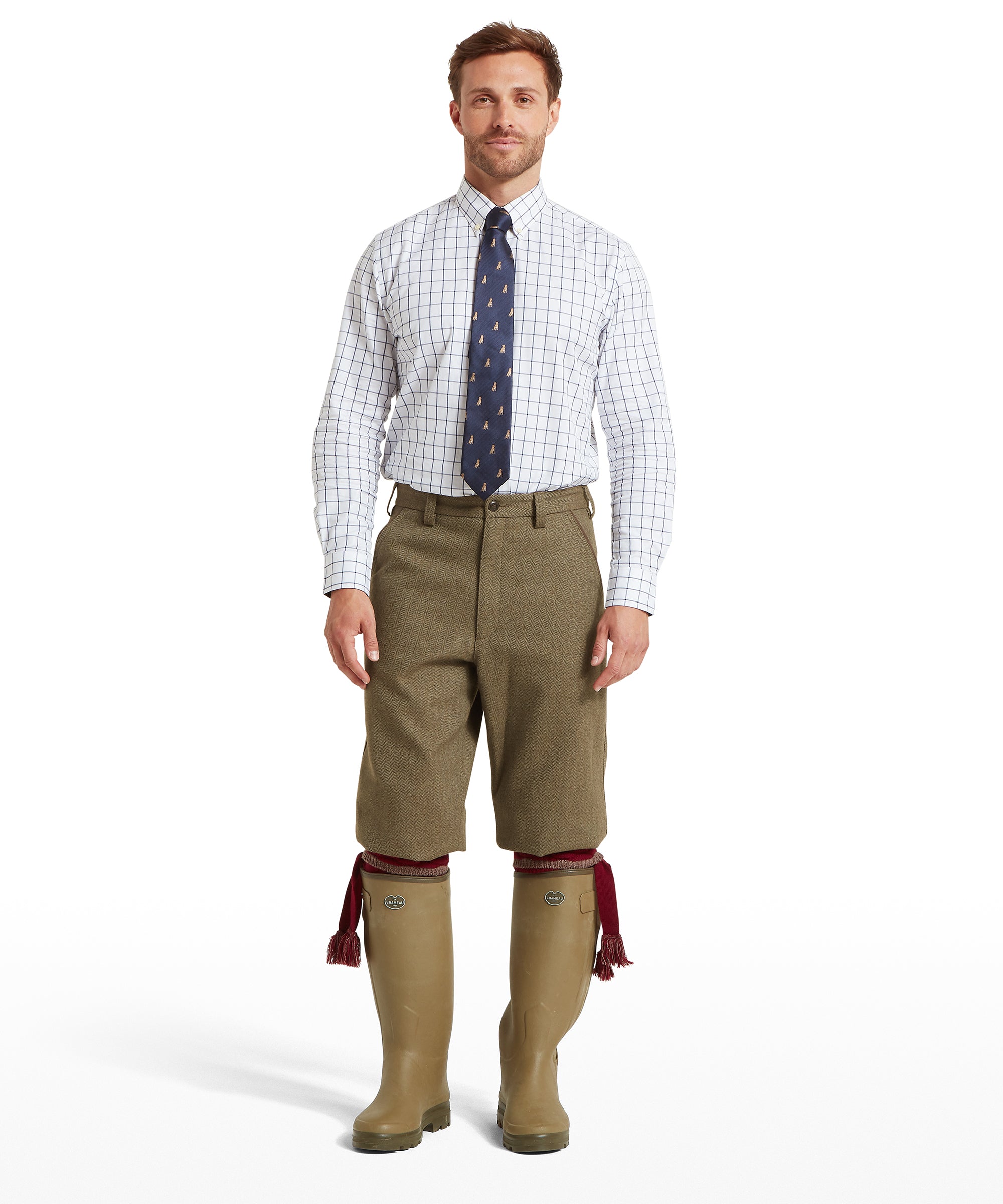 Tweed Plus Fours - Loden Green Herringbone Tweed