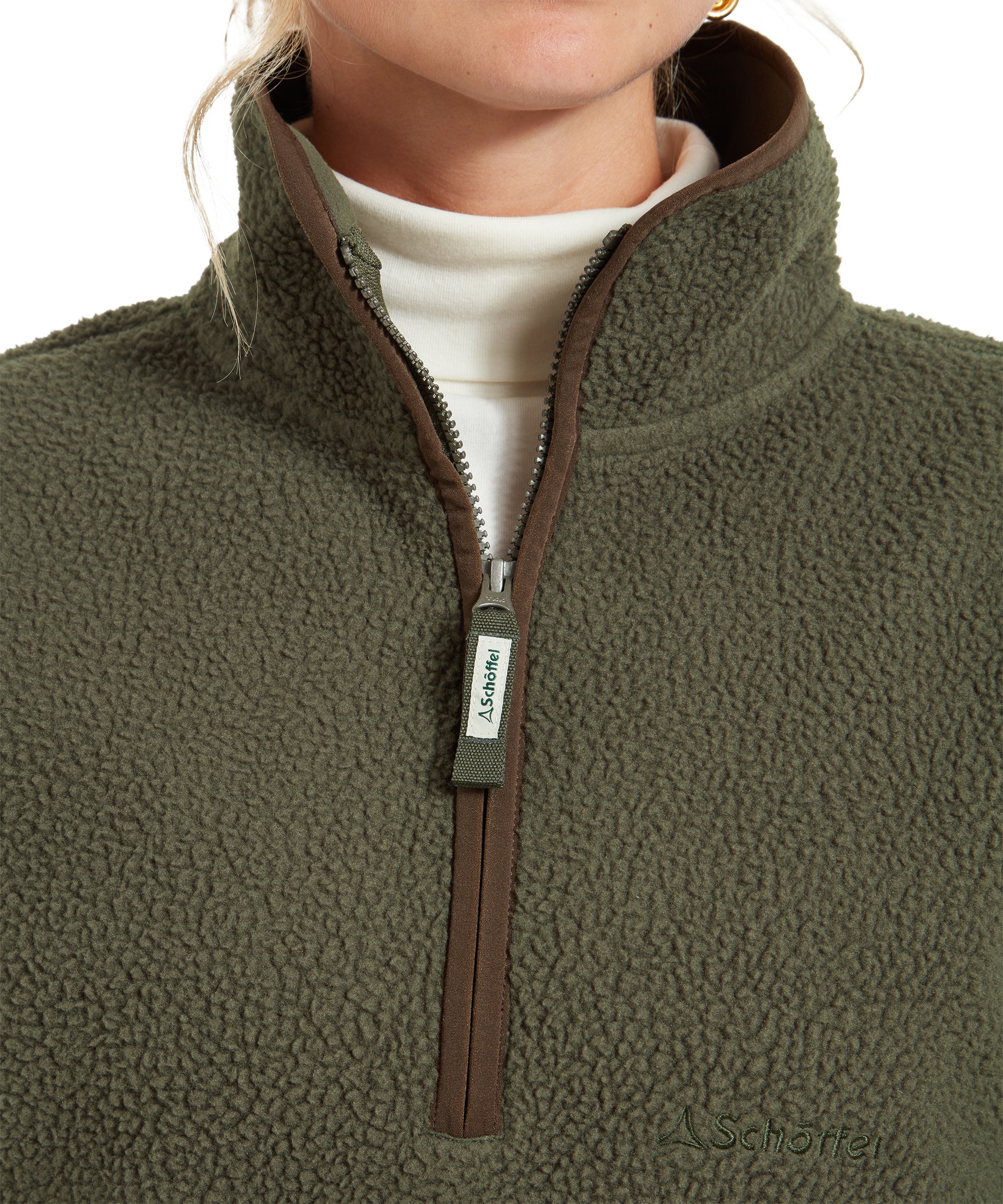 Berkeley Retro Quarter Zip Fleece - Woodland