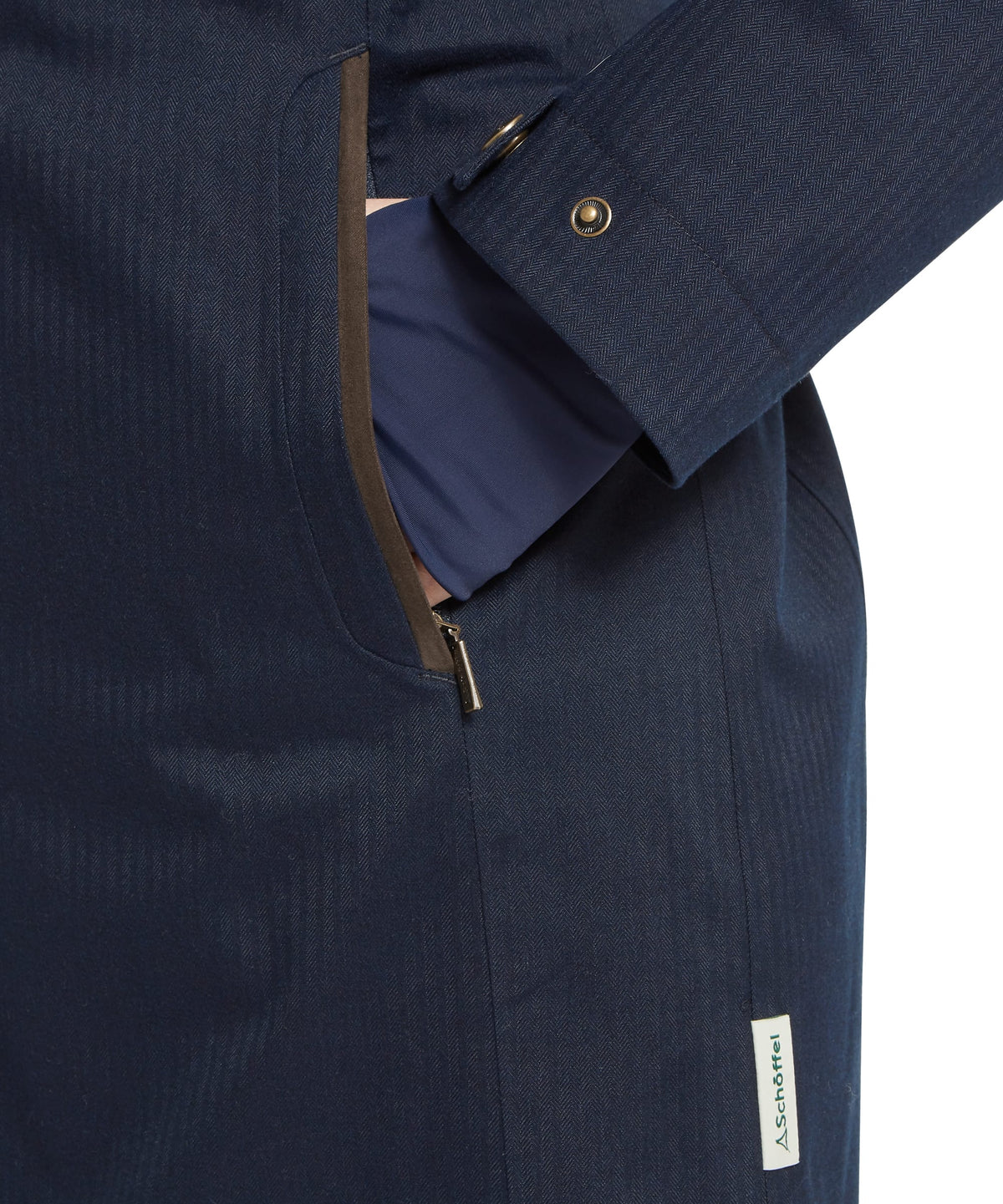 Schöffel Allexton Wp Coat for women in Navy, gold-toned zipper pull