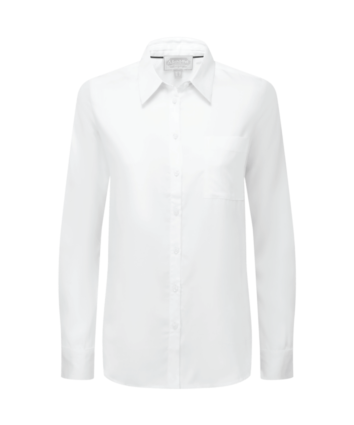 Alton blouse white crisp button-down shirt with classic collar long sleeves made from smooth fabric