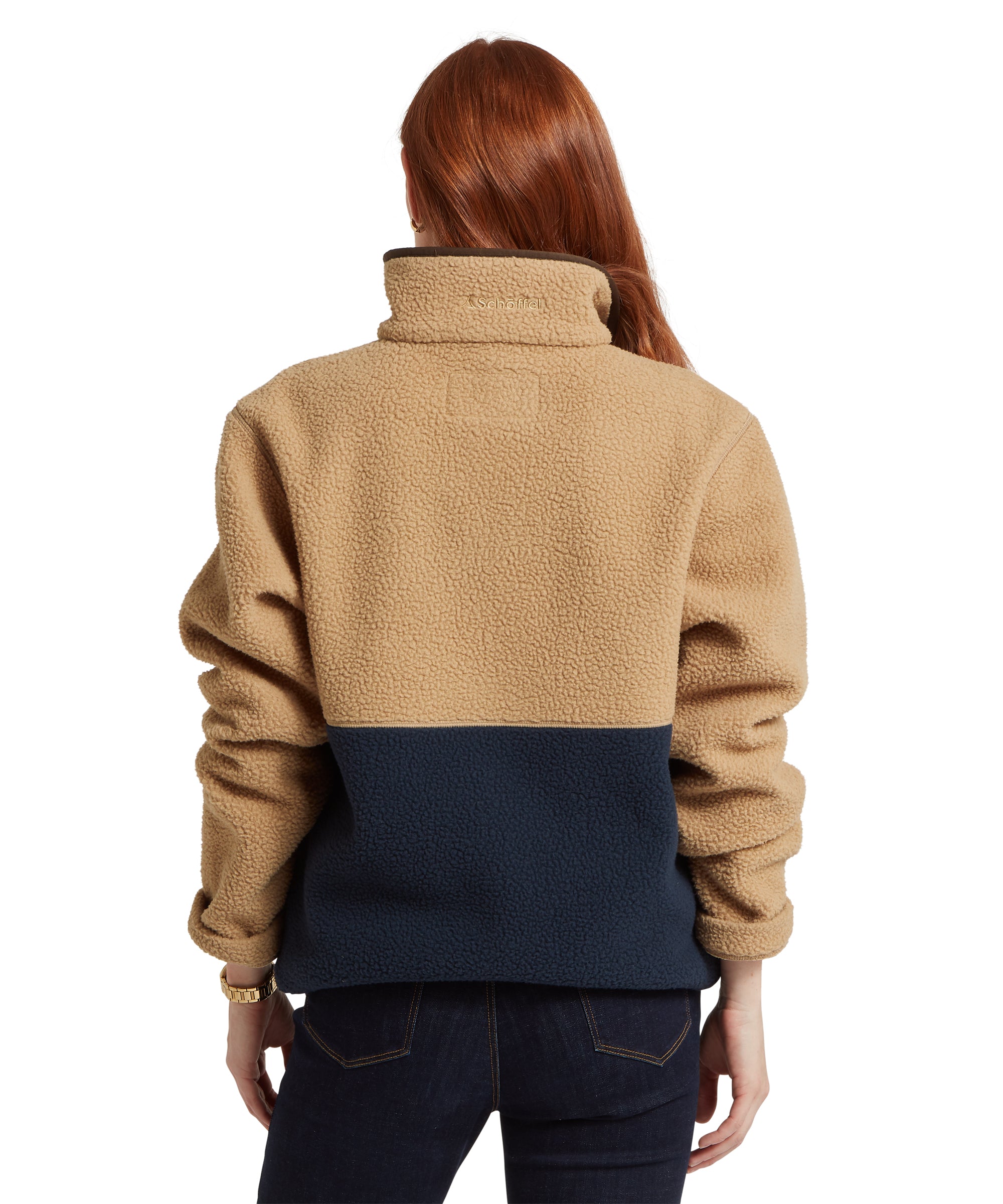 Berkeley Retro Quarter Zip Fleece - True Navy/Tan