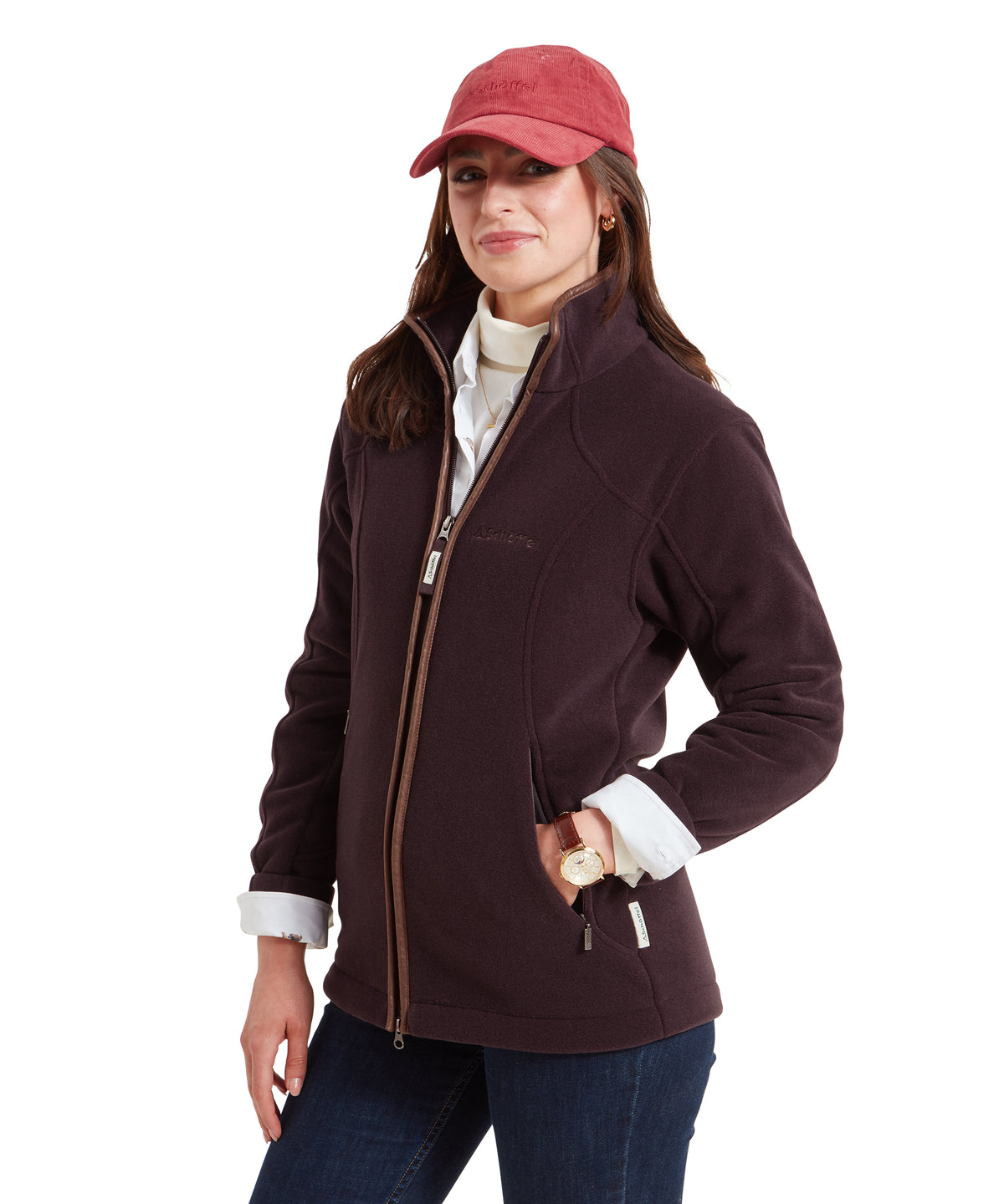 Burley fleece jacket port a dark brown soft shell women’s jacket with tan zipper and subtle chest