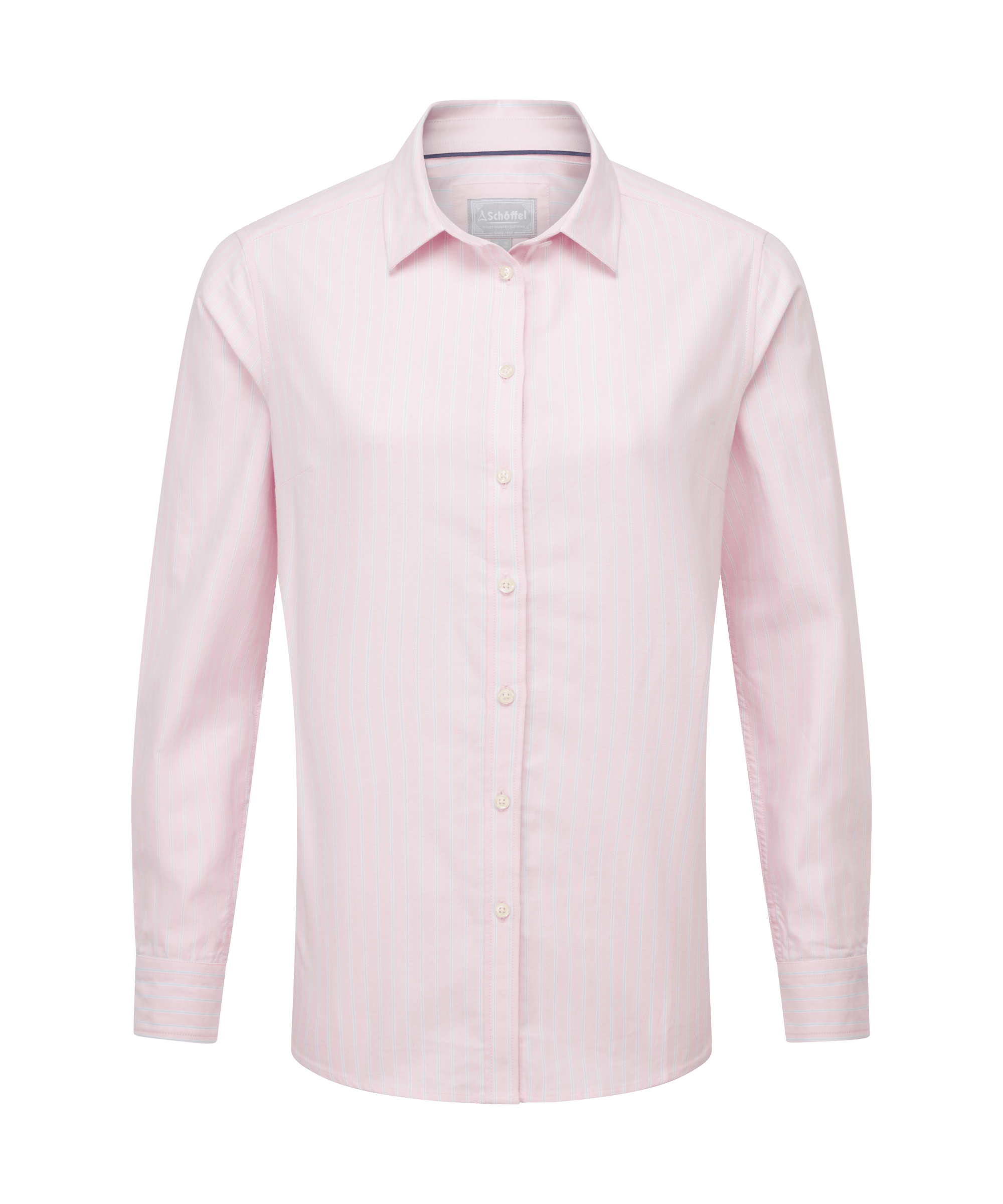 Schöffel Cley Women's Soft Oxford Shirt for Womens in Pink and Blue Stripe