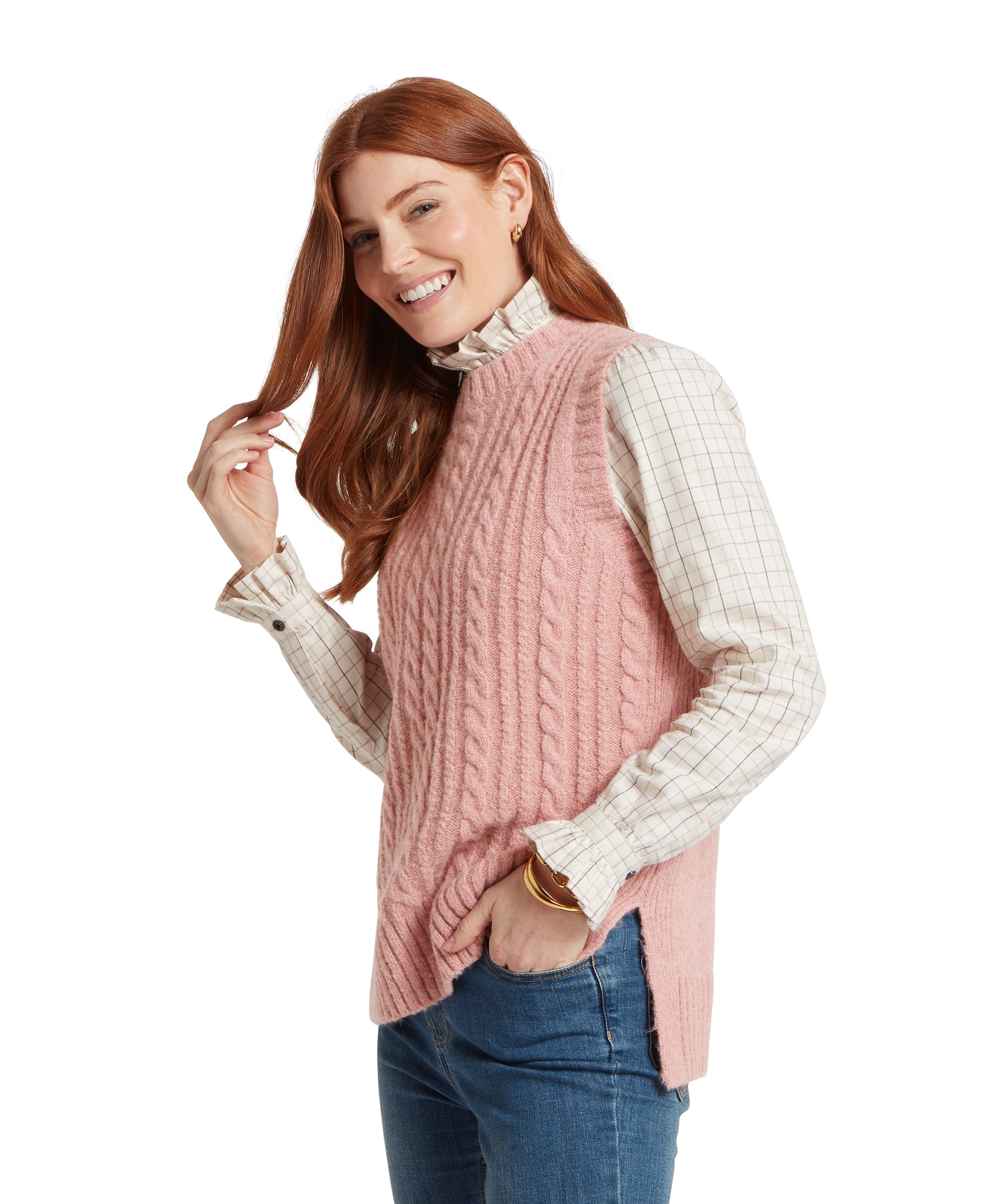 Evie Sleeveless Jumper - Dusky Pink