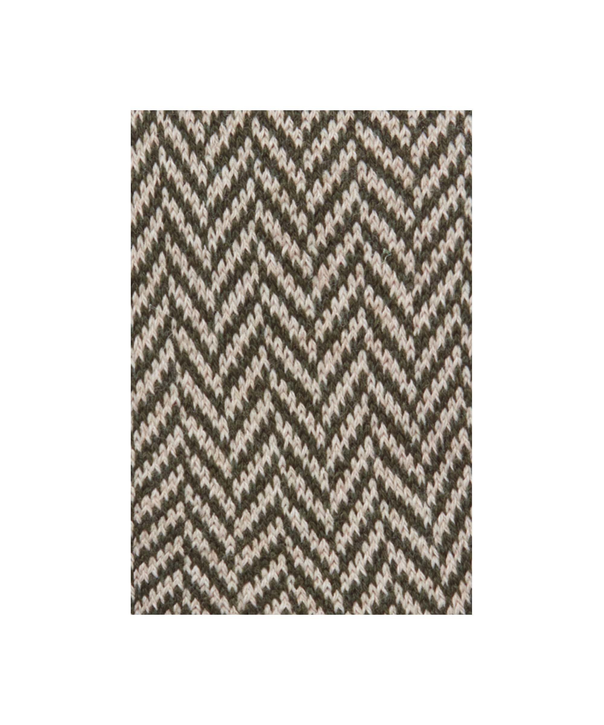 Schöffel Women's Halkirk Socks in Red with cream chevron herringbone knit pattern close-up detail