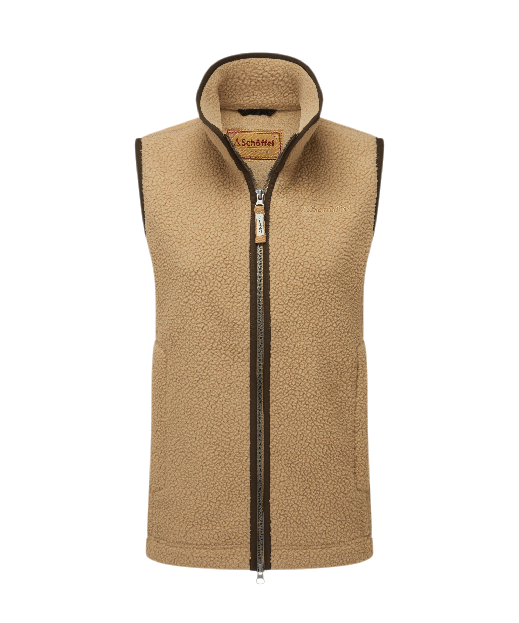 Lyndon Retro Fleece Gilet - Tan