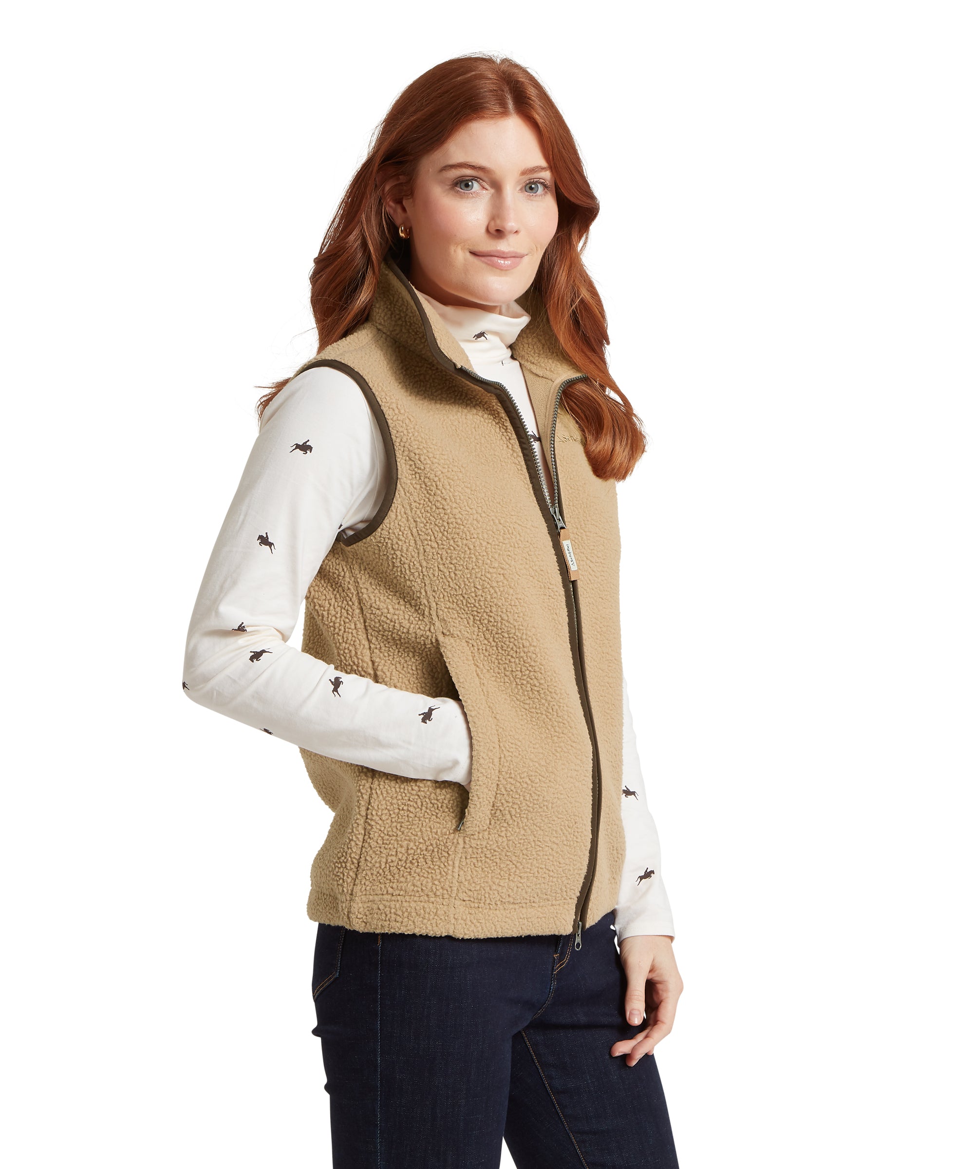 Lyndon Retro Fleece Gilet - Tan
