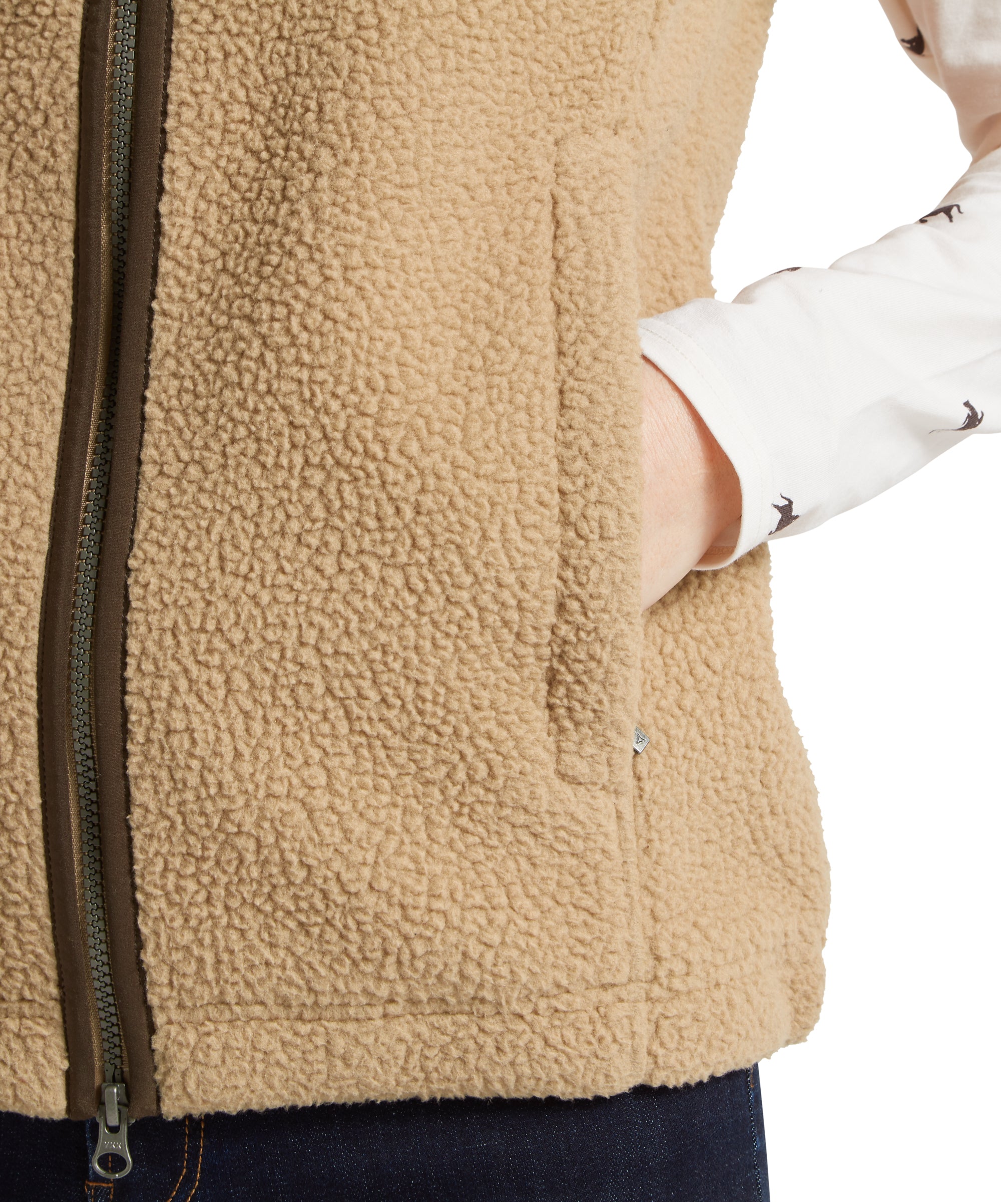 Lyndon Retro Fleece Gilet - Tan