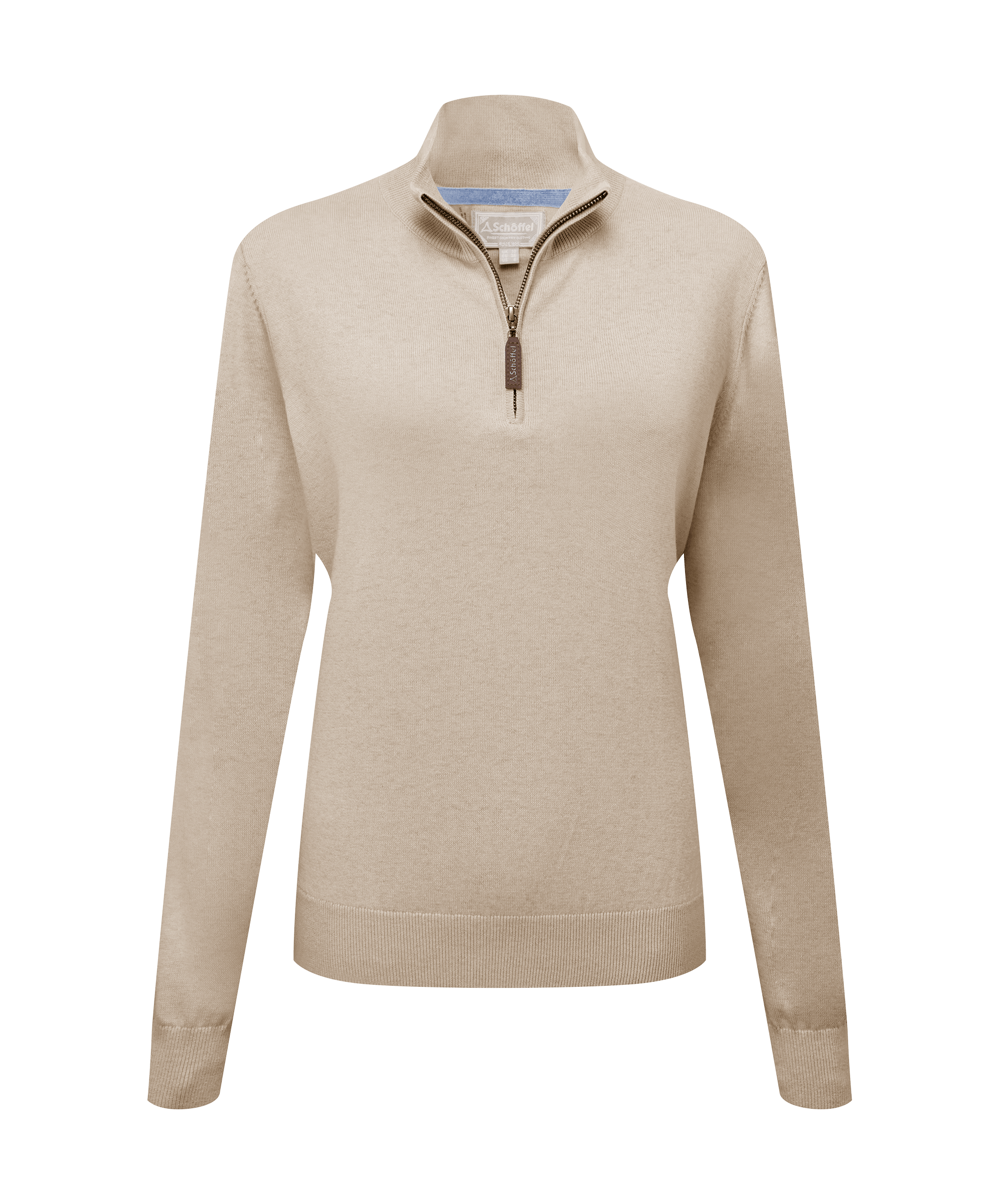 Schöffel Women's Polperro Pima Quarter Zip in Light Brown