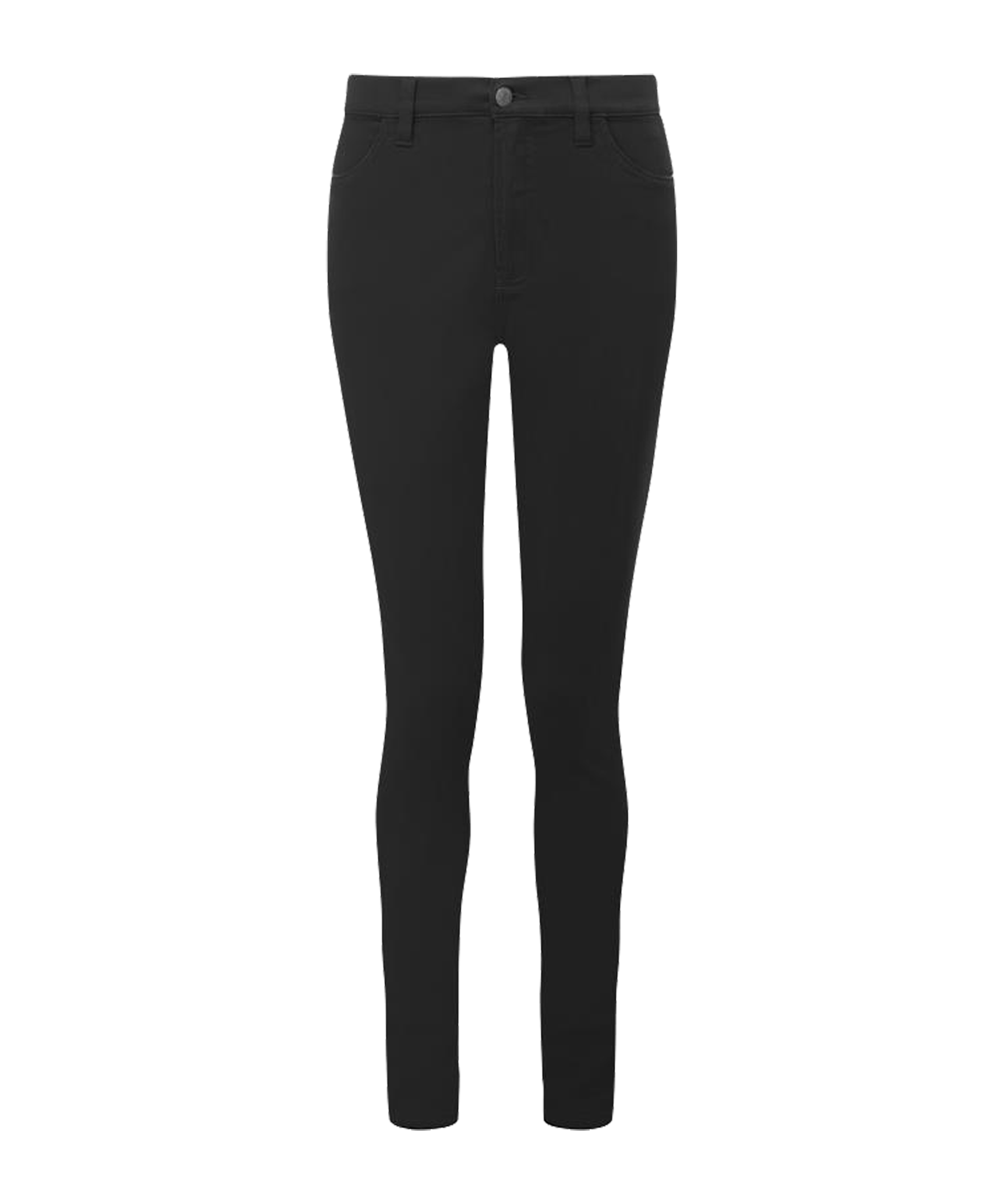 Black slim-fit trousers with classic button closure and tailored waistband from poppy jeans