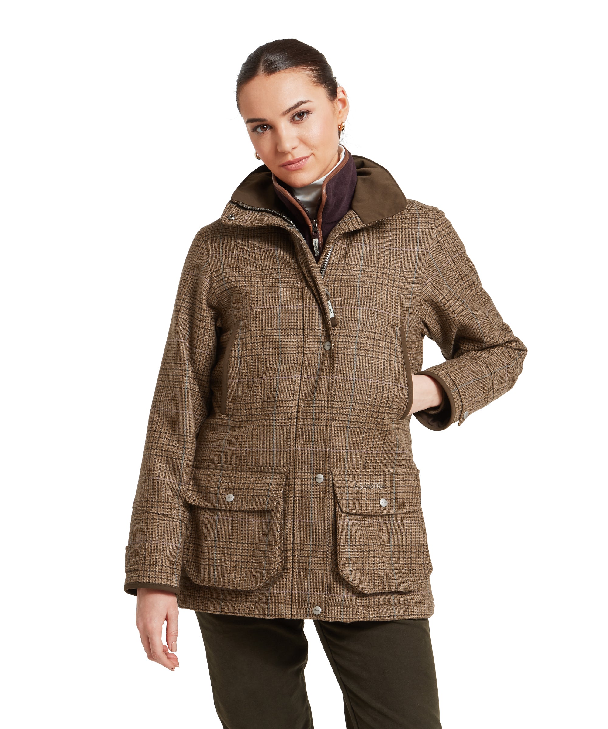 Women's Ptarmigan Tweed Coat - Teviot Tweed
