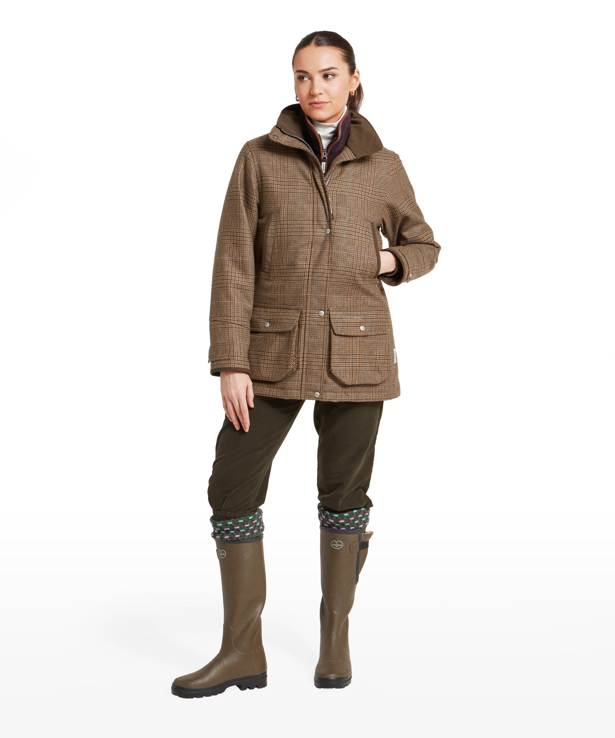 Women's Ptarmigan Tweed Coat - Teviot Tweed