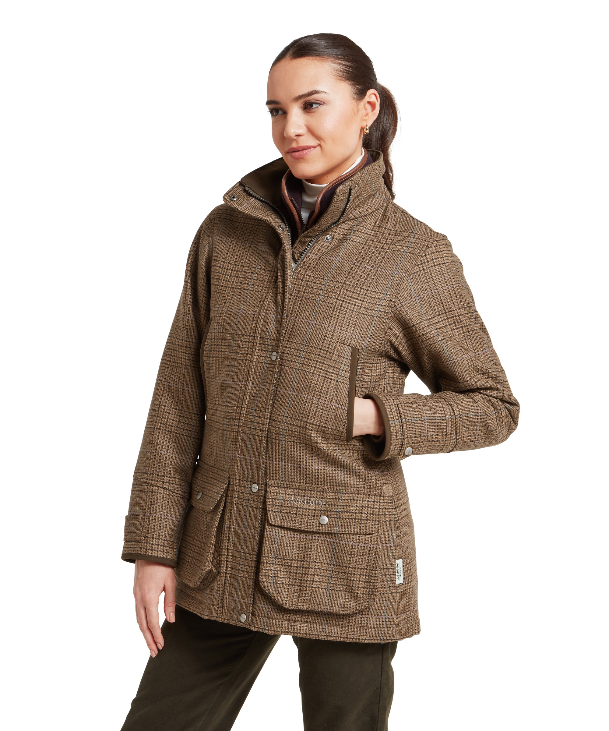 Women's Ptarmigan Tweed Coat - Teviot Tweed