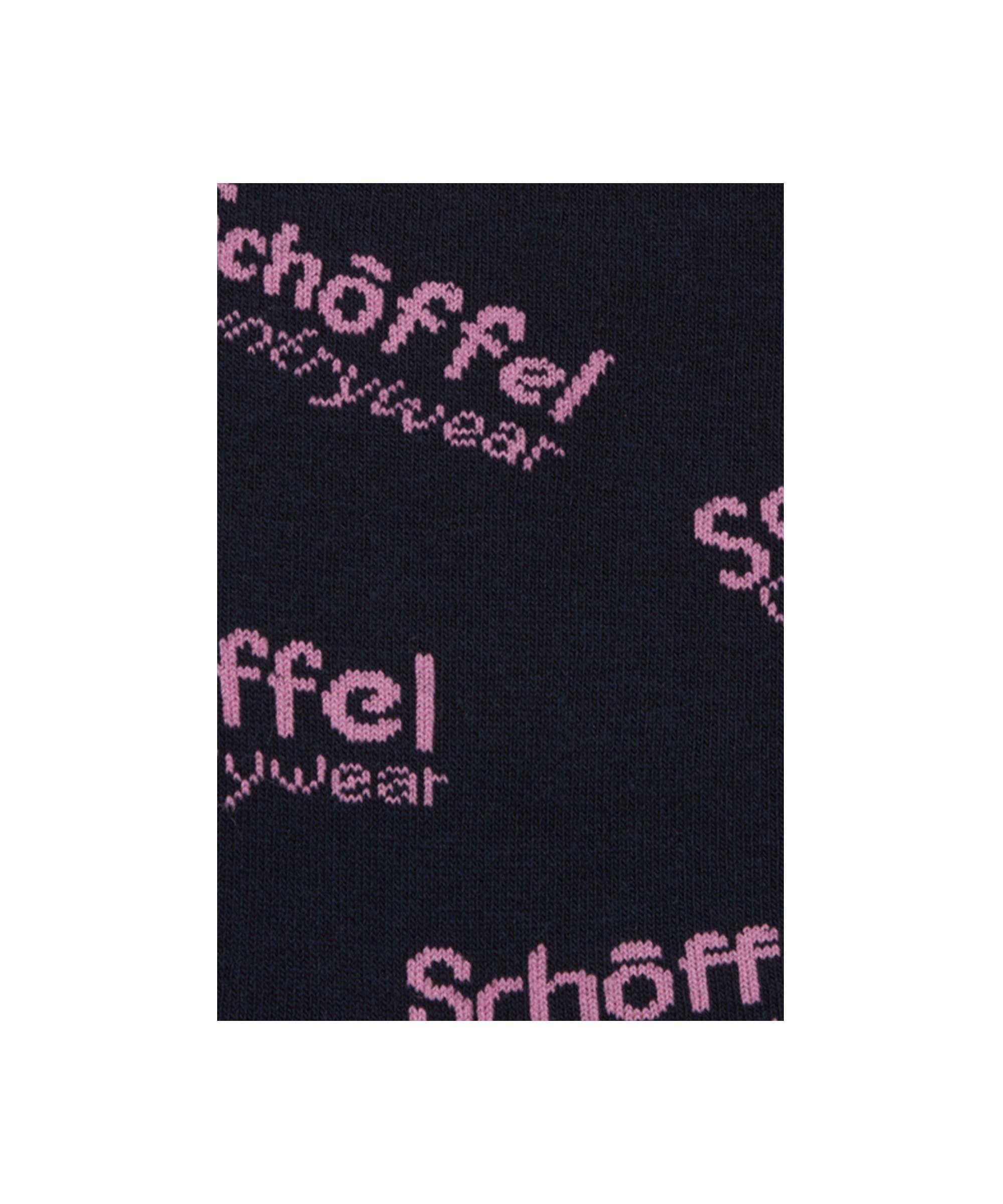 Close up of Schöffel socks, showing the Schöffel Countrywear logo