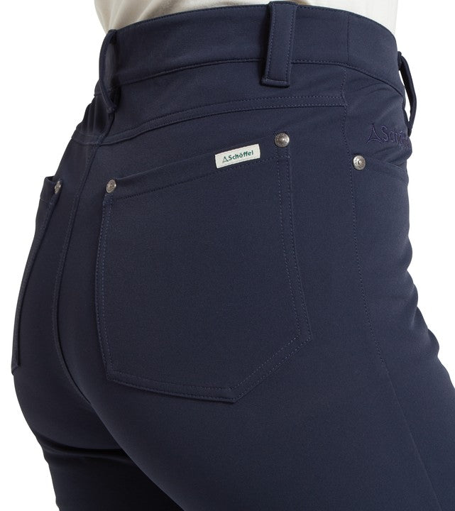 Close-up of the back pocket detail on the Schöffel Women's Whitwell Water Repellent Trouser in navy