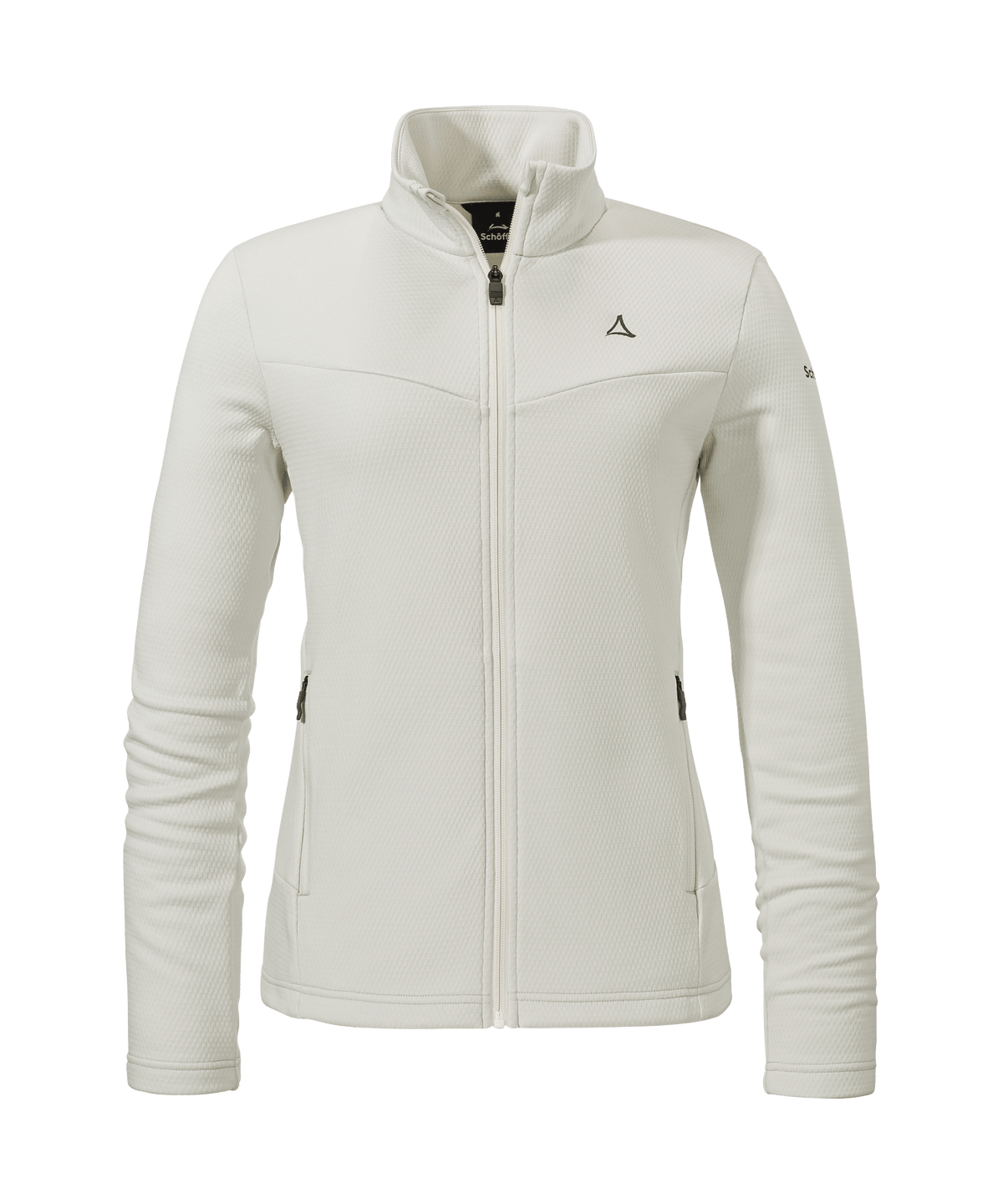 Women’s pine fleece jacket nordic in cream with full zip, textured weave