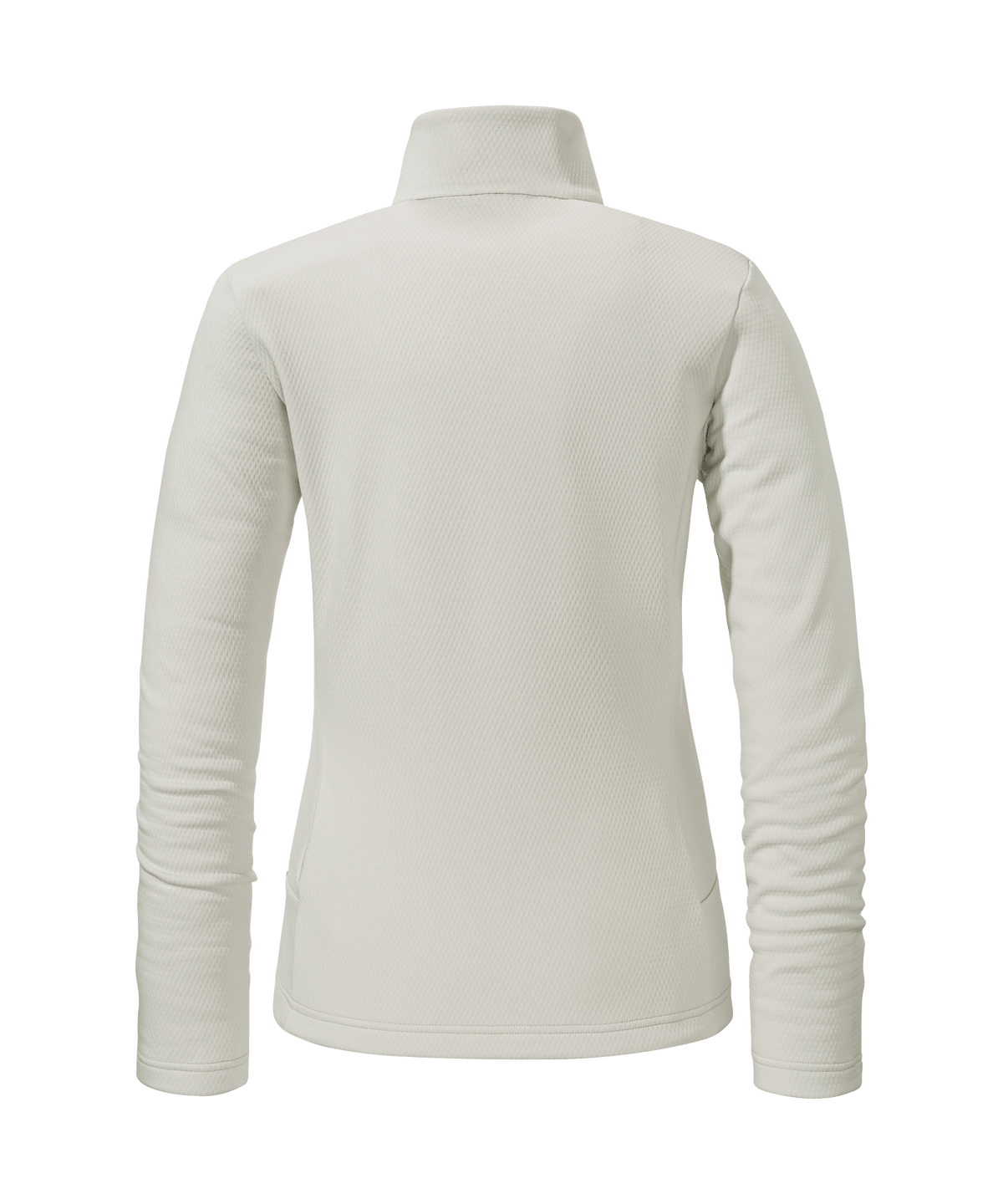 Women’s pine fleece jacket Nordic shown with a cream-colored long-sleeved turtleneck top